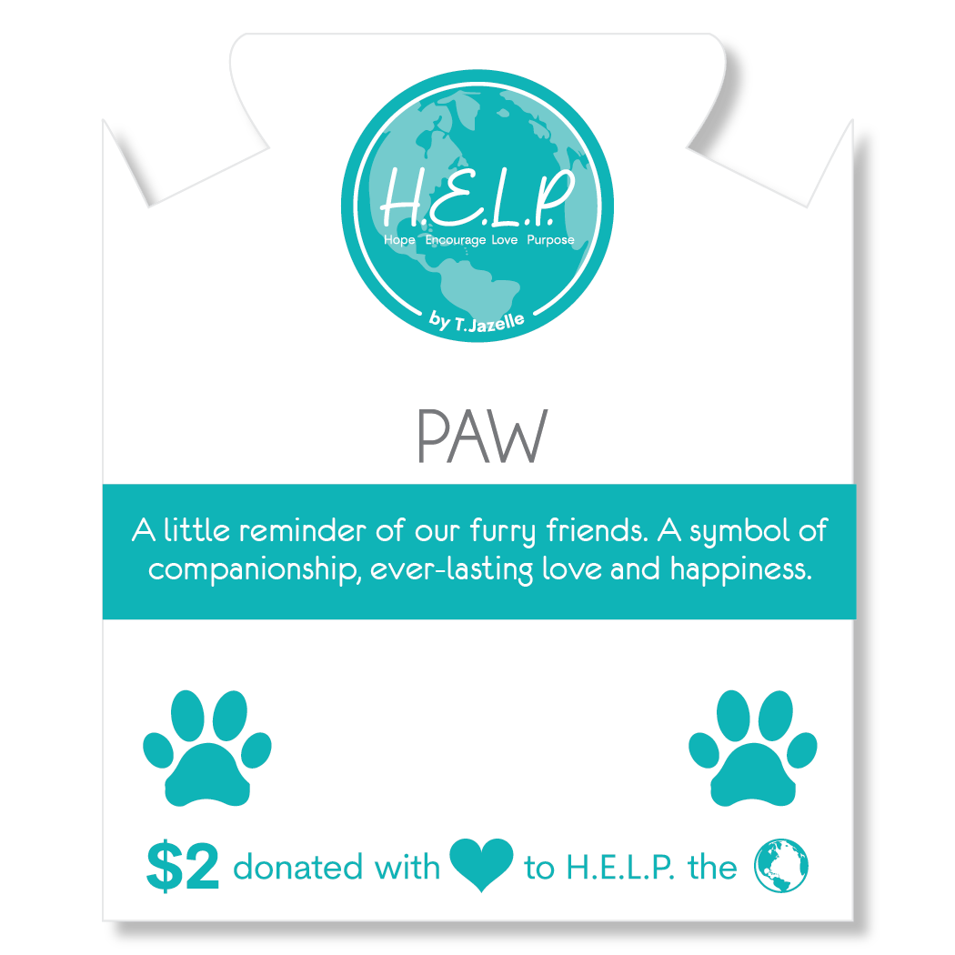 HELP by TJ Paw Print Charm with Holiday Jade Charity Bracelet