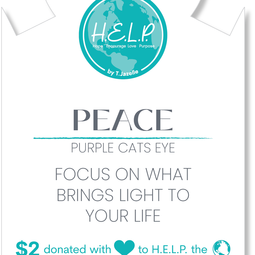 HELP by TJ Peace Stacker Bracelet with Purple Cats Eye Beads