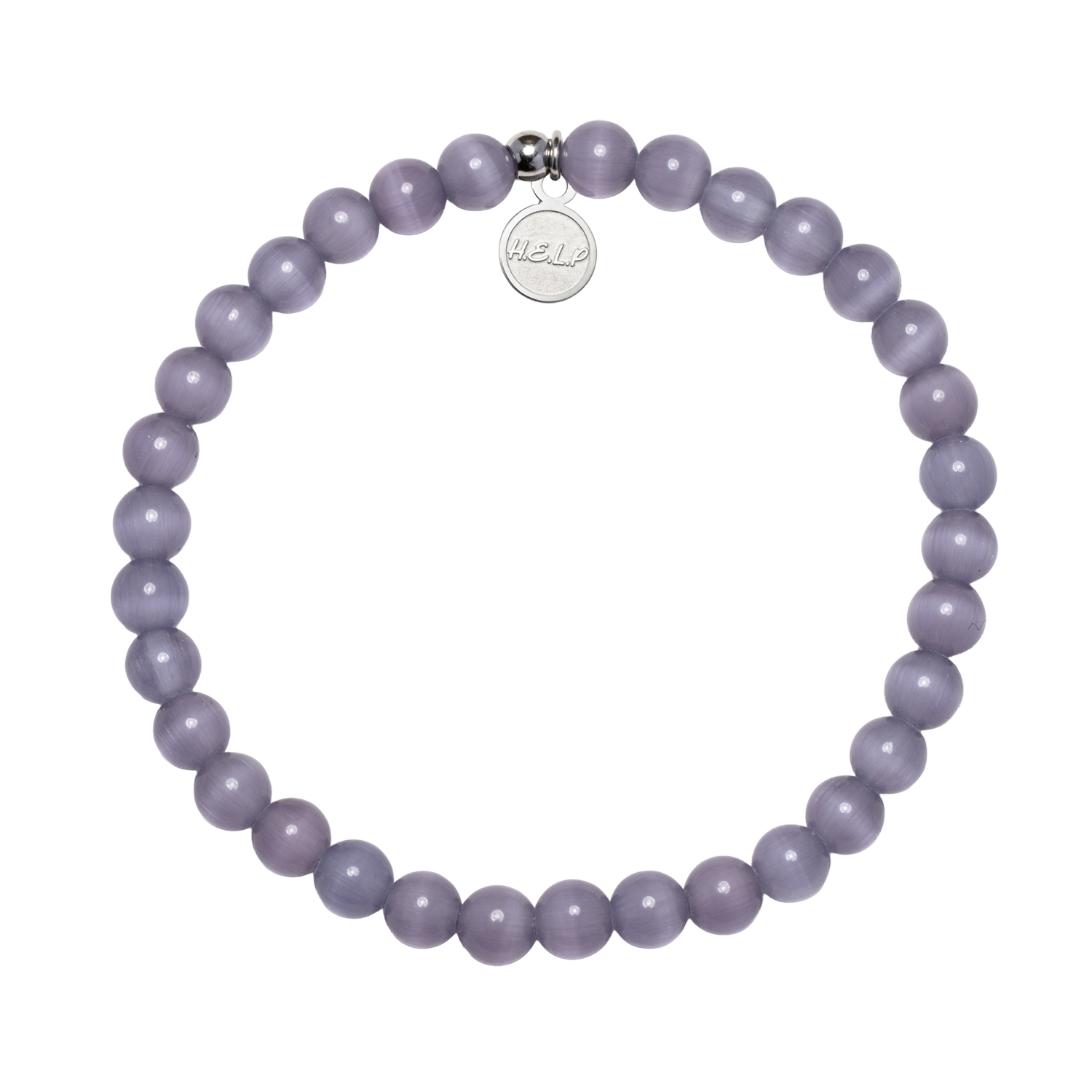 HELP by TJ Peace Stacker Bracelet with Purple Cats Eye Beads