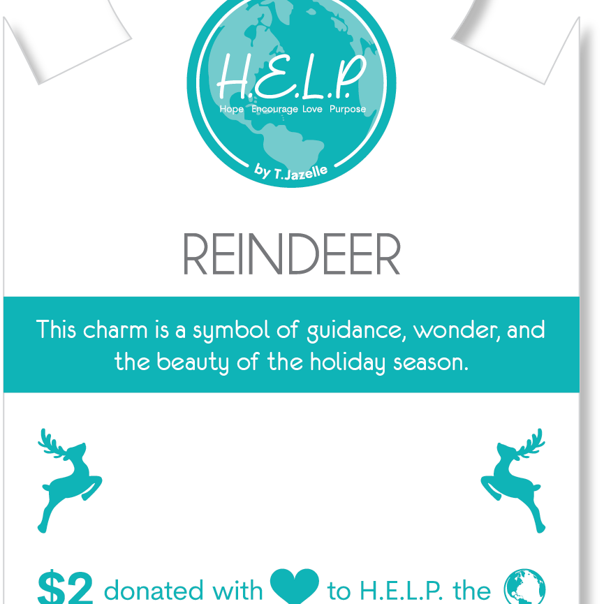 HELP by TJ Reindeer Charm with Purple Cats Eye Charity Bracelet