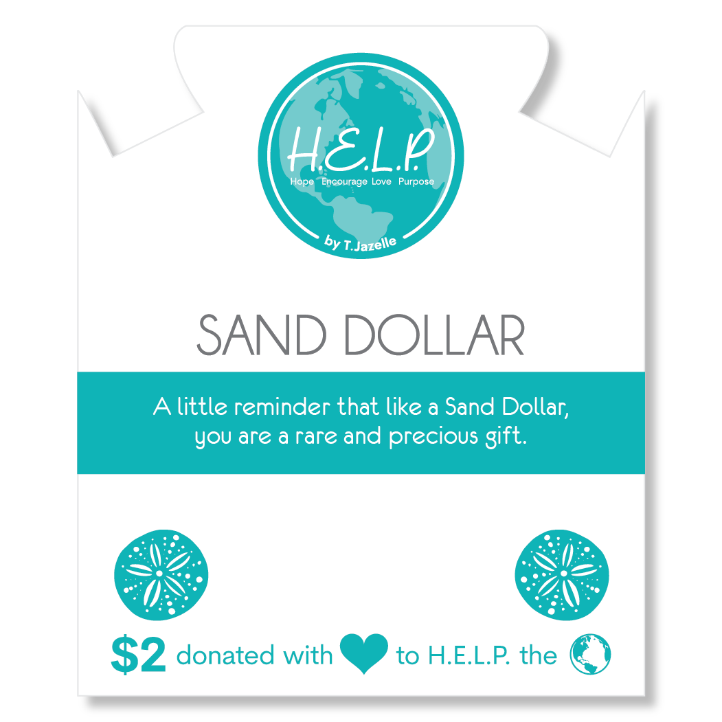 HELP by TJ Sand Dollar Cutout Charm with Holiday Jade Charity Bracelet