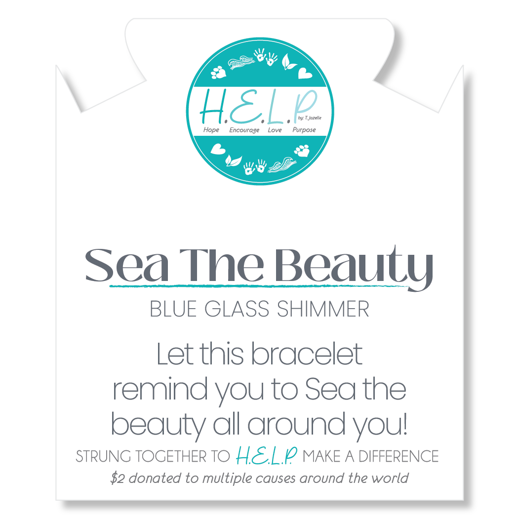 HELP by TJ Sea the Beauty Stacker with Blue Glass Shimmer