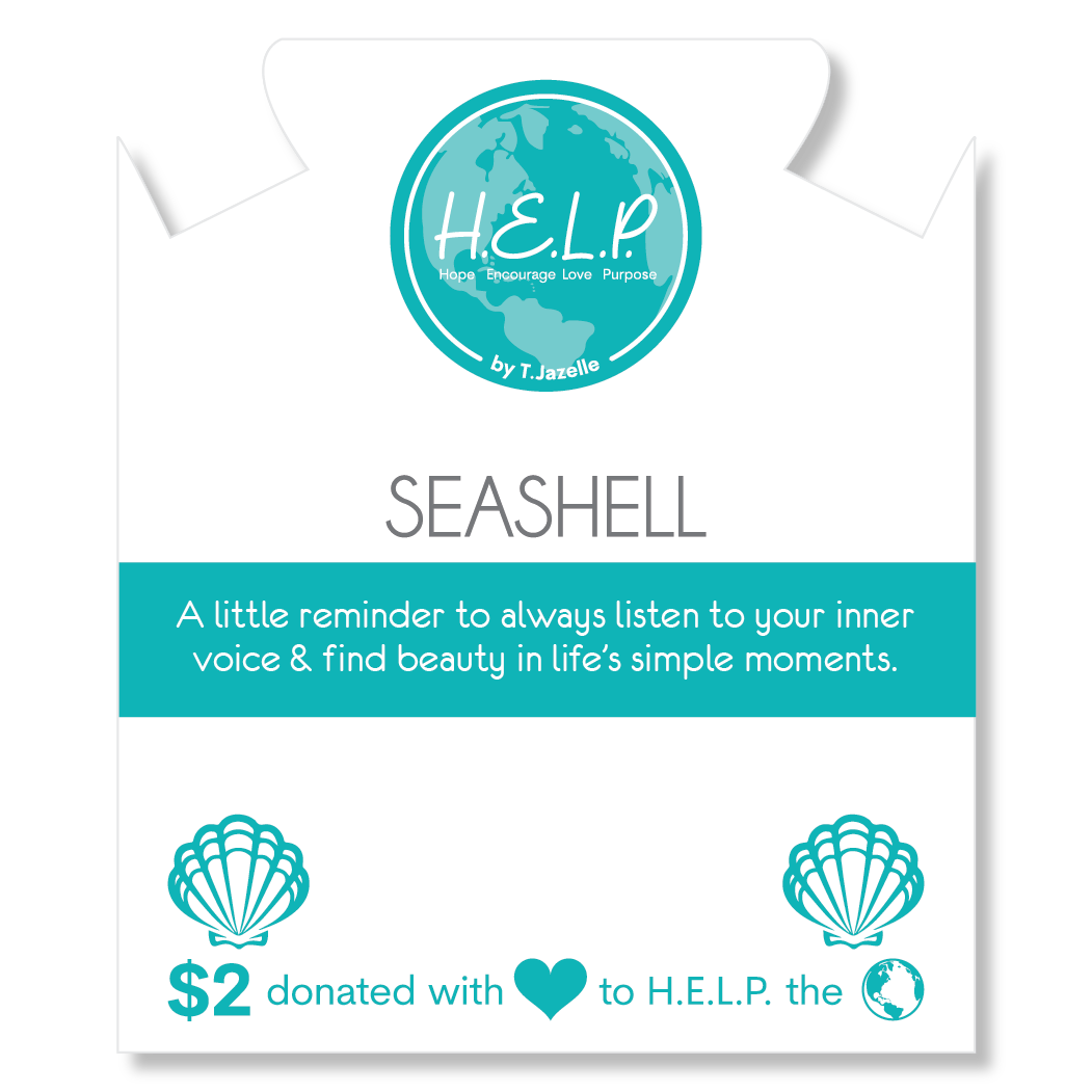 HELP by TJ Seashell Charm with Yellow Jade Charity Bracelet