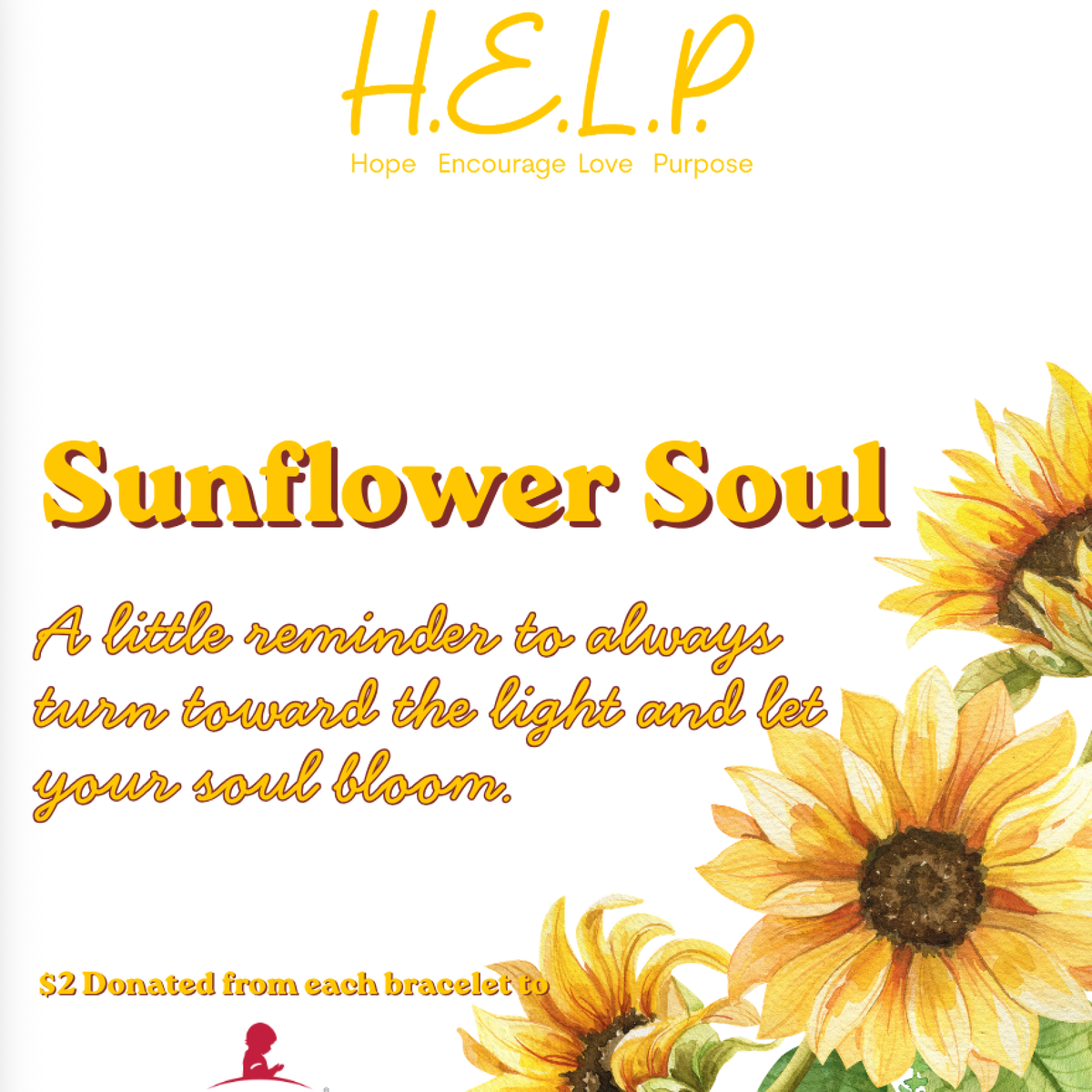 HELP by TJ September Limited Edition Sunflower Soul Bracelet