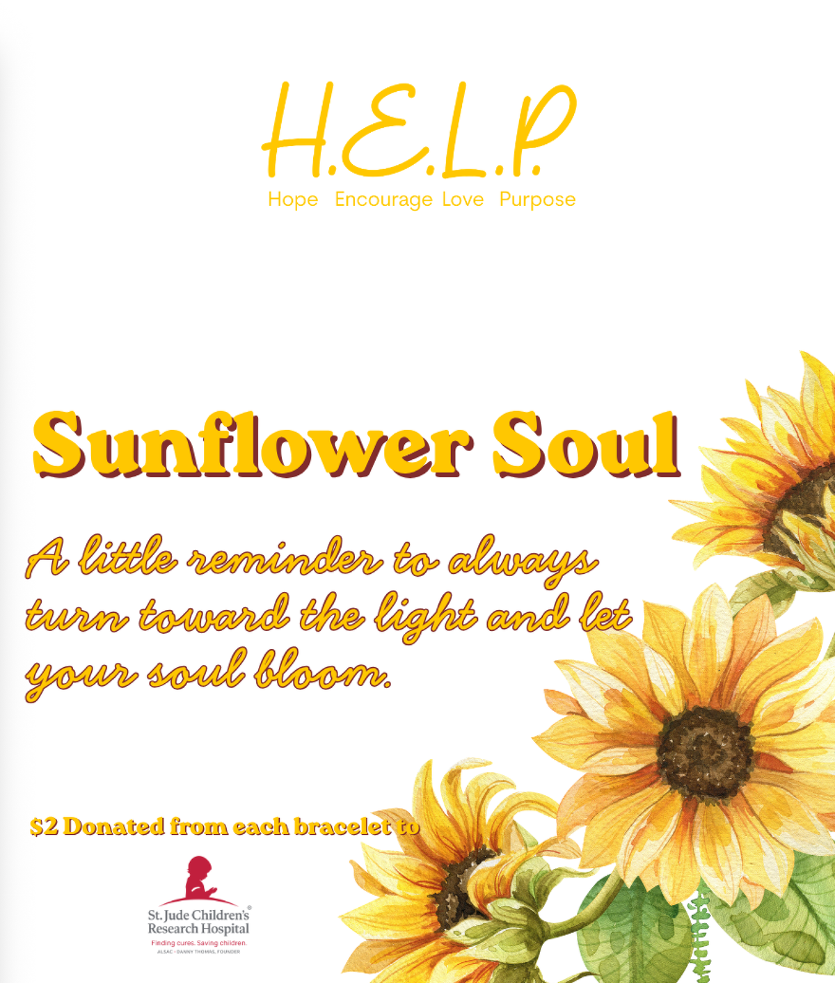 HELP by TJ September Limited Edition Sunflower Soul Bracelet
