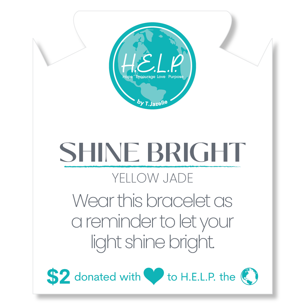 HELP by TJ Shine Bright Stacker Bracelet with Yellow Jade Beads
