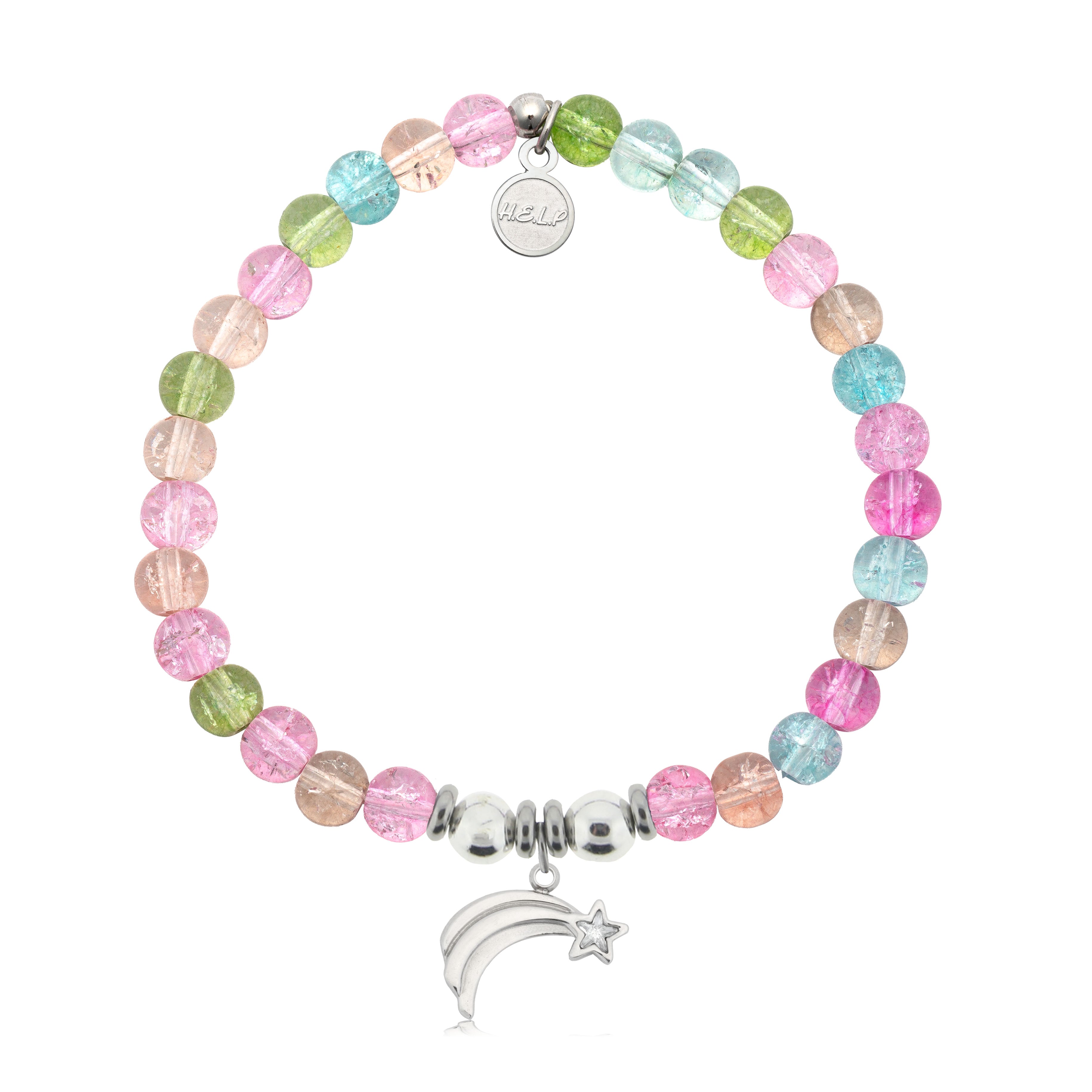 HELP by TJ Shooting Star Charm with Kaleidoscope Crystal Charity Bracelet