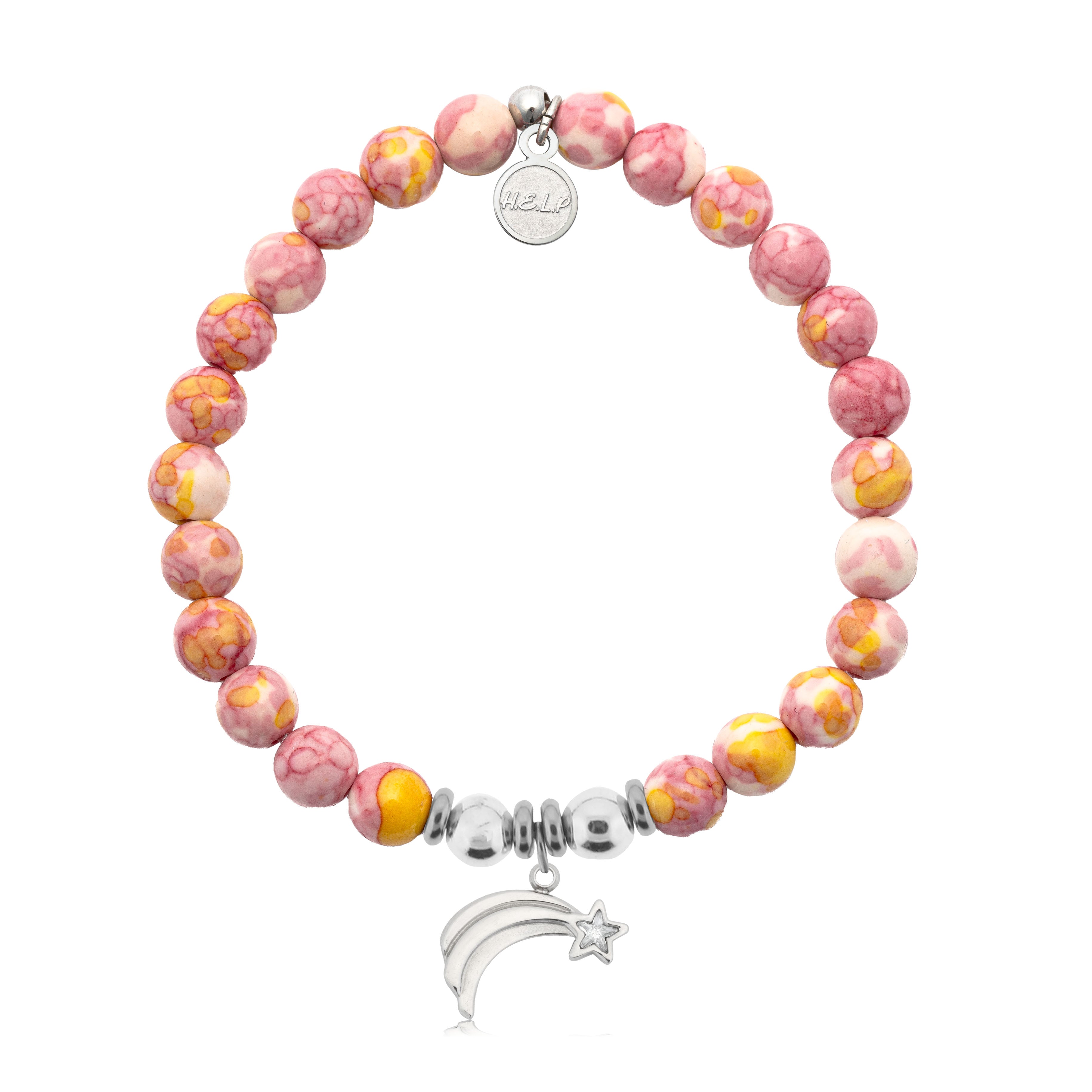 HELP by TJ Shooting Star Charm with Lemonade Jade Charity Bracelet