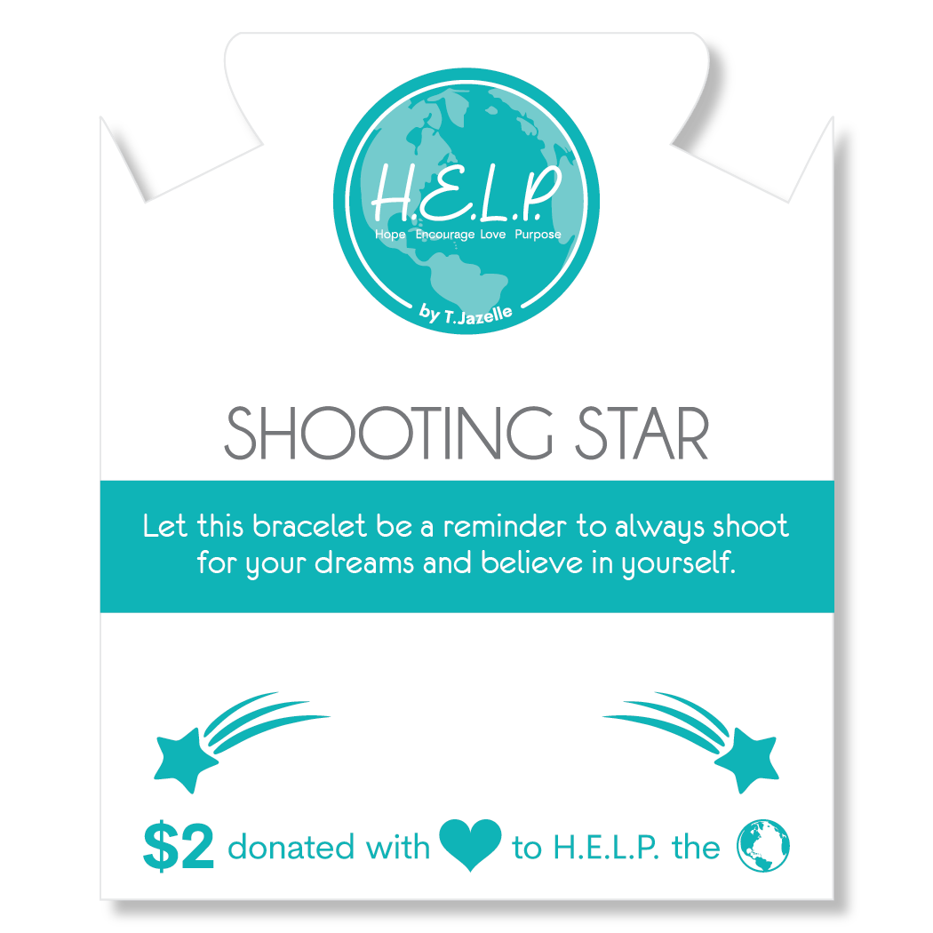 HELP by TJ Shooting Star Charm with Pink Crystal Charity Bracelet