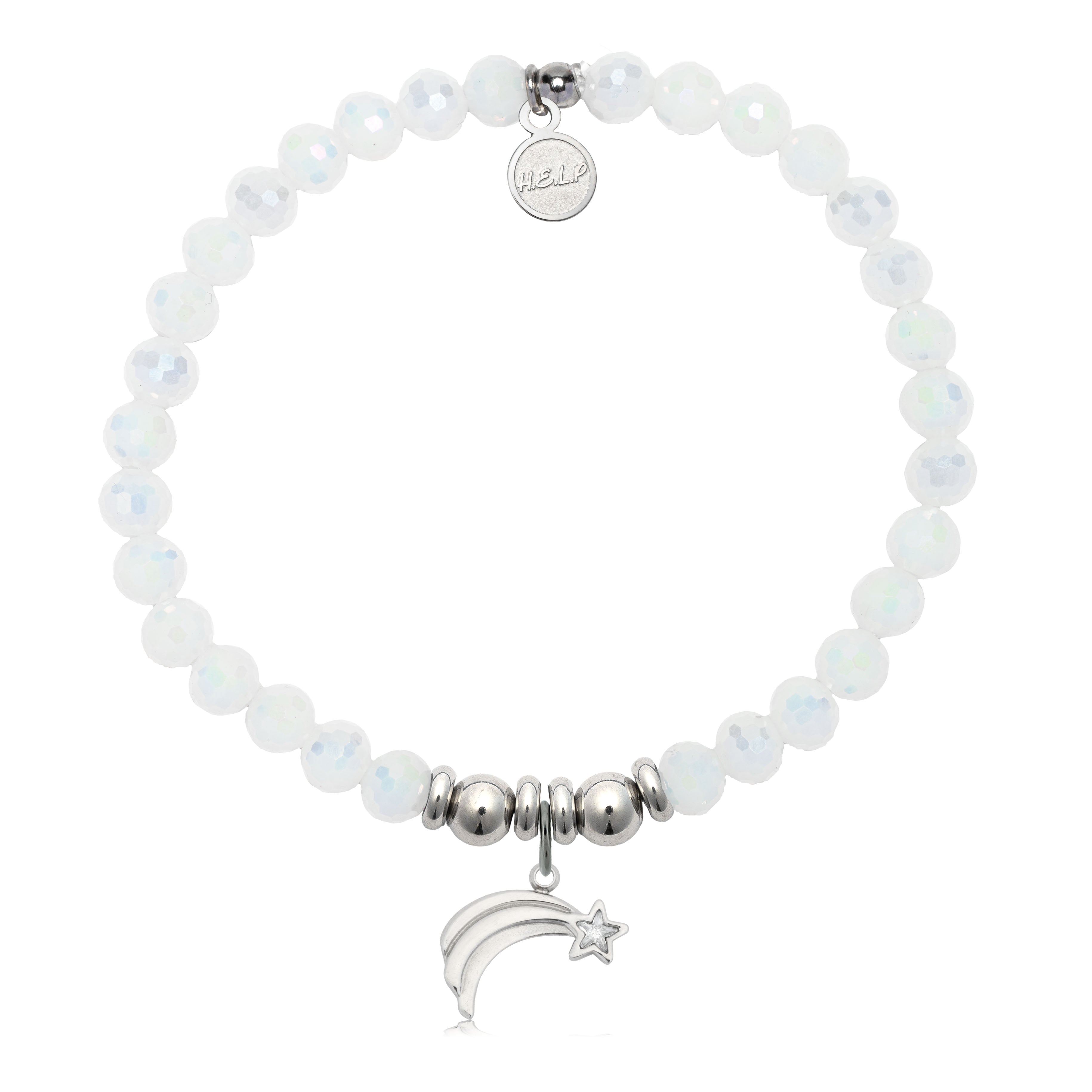 HELP by TJ Shooting Star Charm with White Crystal Charity Bracelet