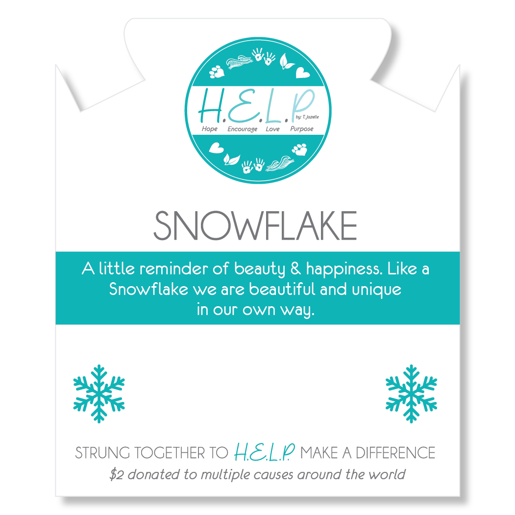 HELP by TJ Snowflake Charm with White Cats Eye Charity Bracelet