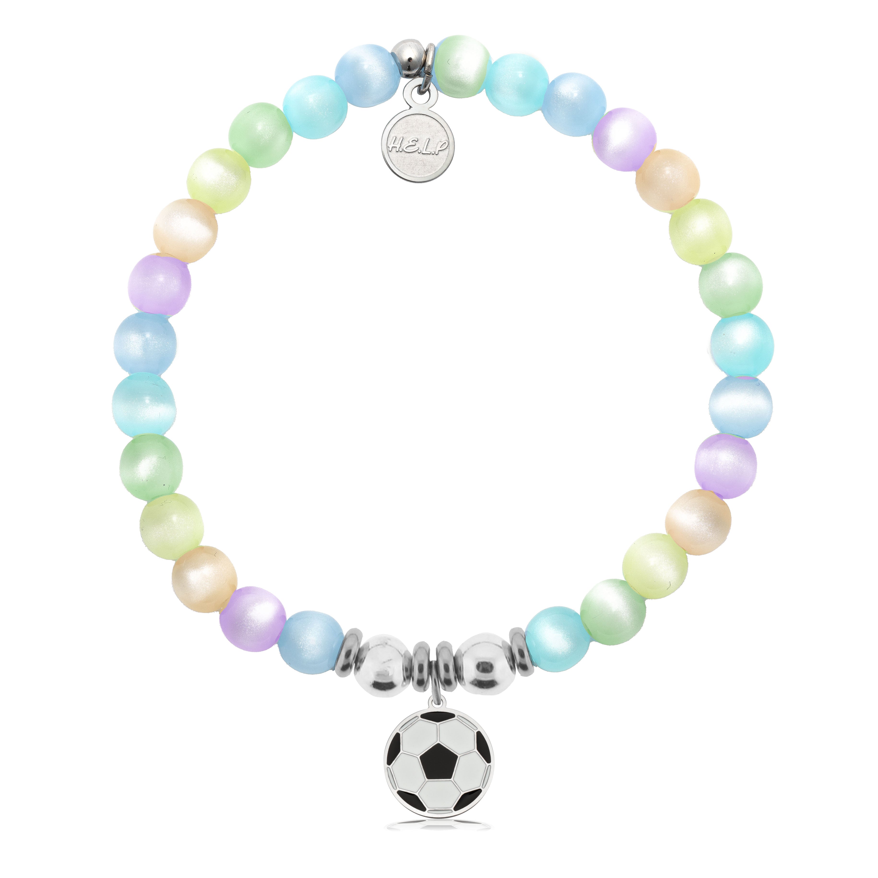 HELP by TJ Soccer Charm with Multi Selenite Charity Bracelet