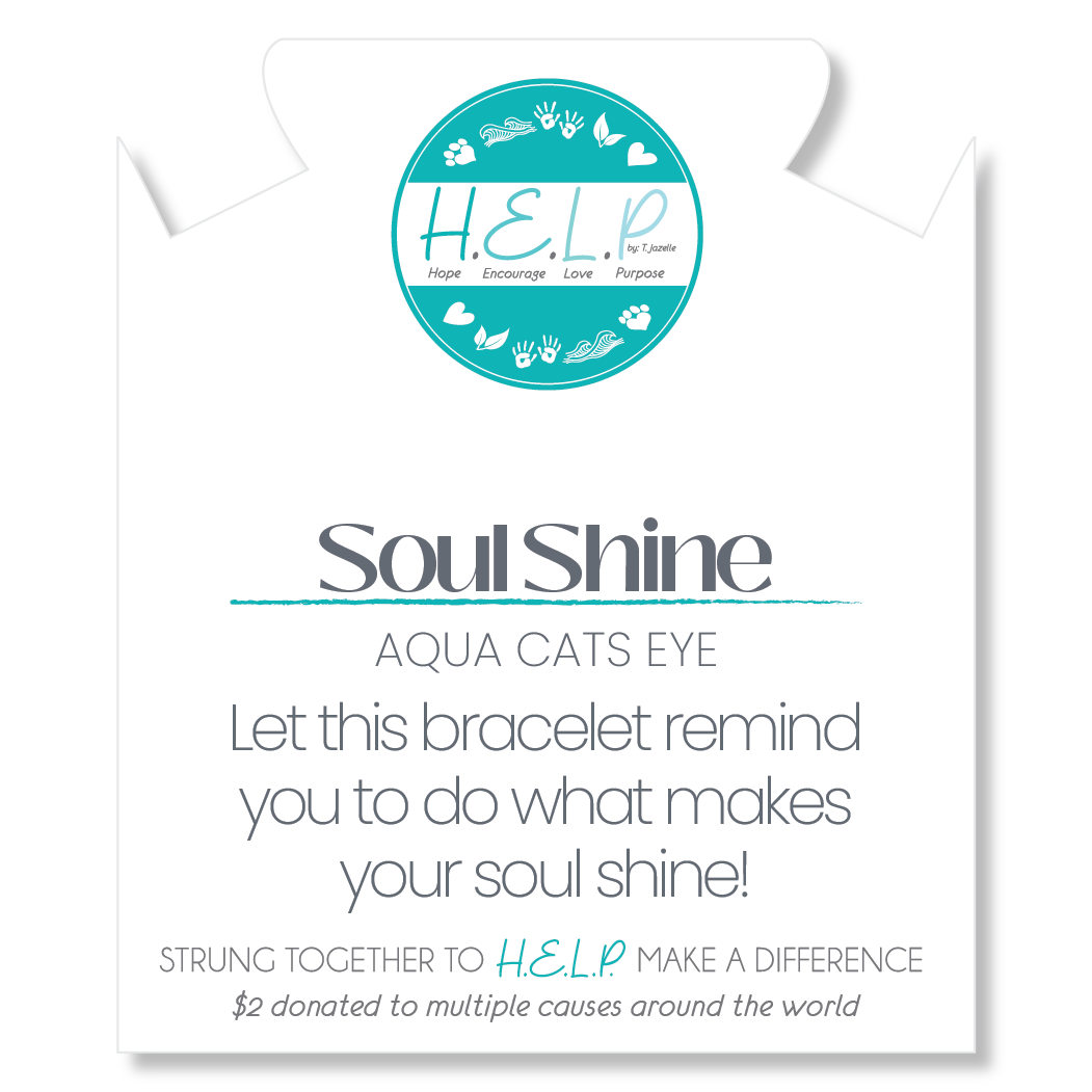 HELP by TJ Soul Shine Stacker with Blue Glass Shimmer