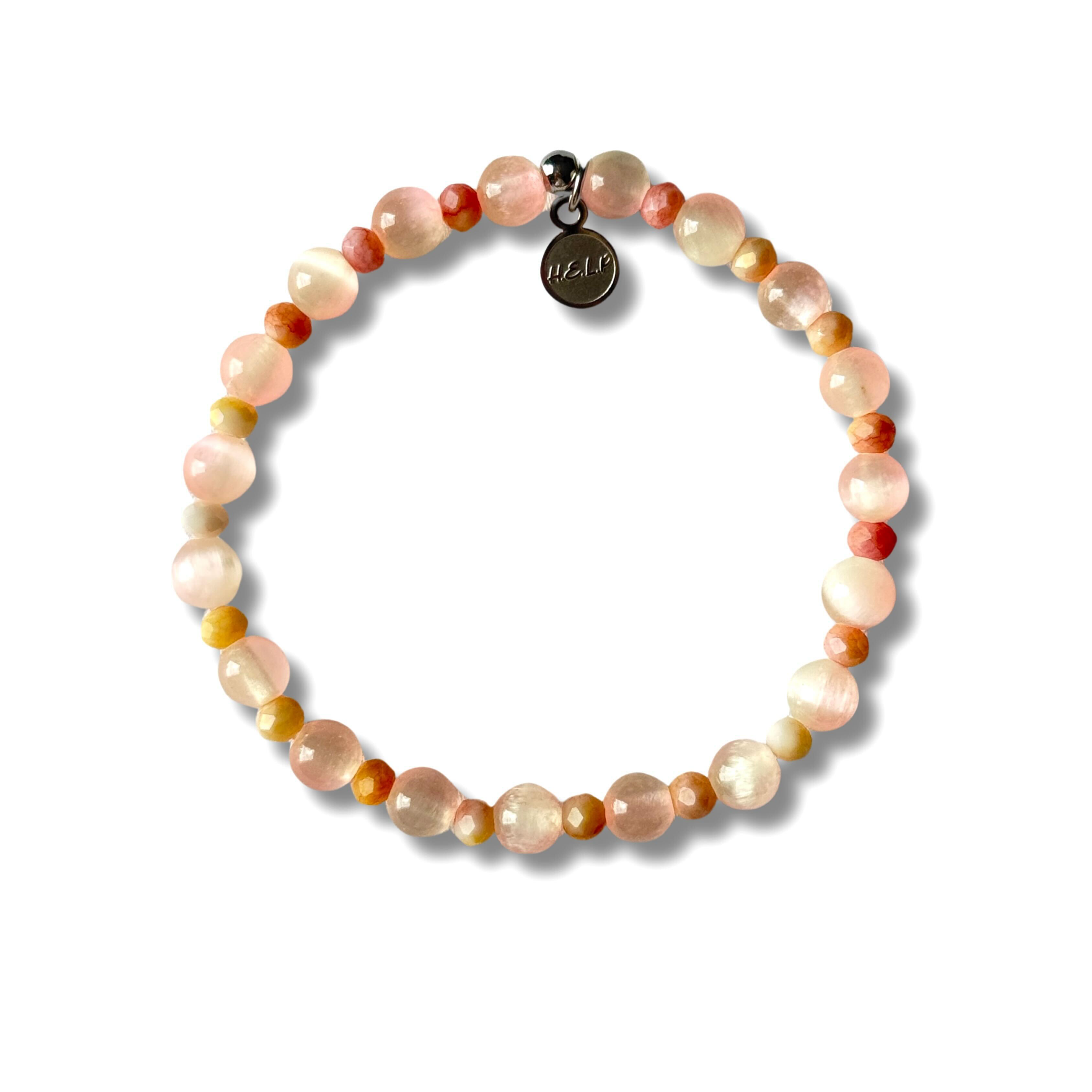 HELP by TJ St. Jude Exclusive Peach Selenite Bracelet