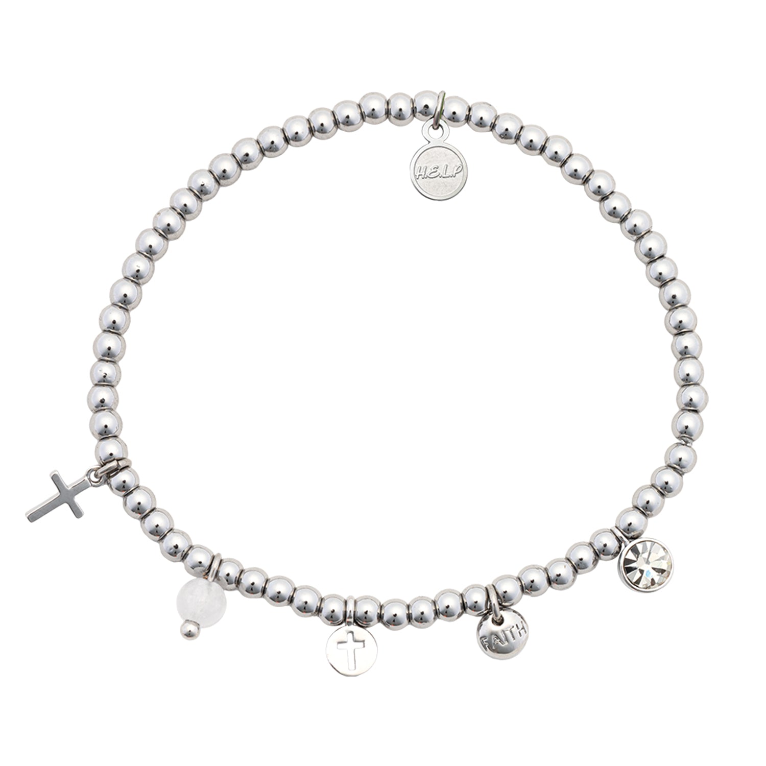 HELP by TJ St. Jude Faith Little Multi Charms Charity Bracelet