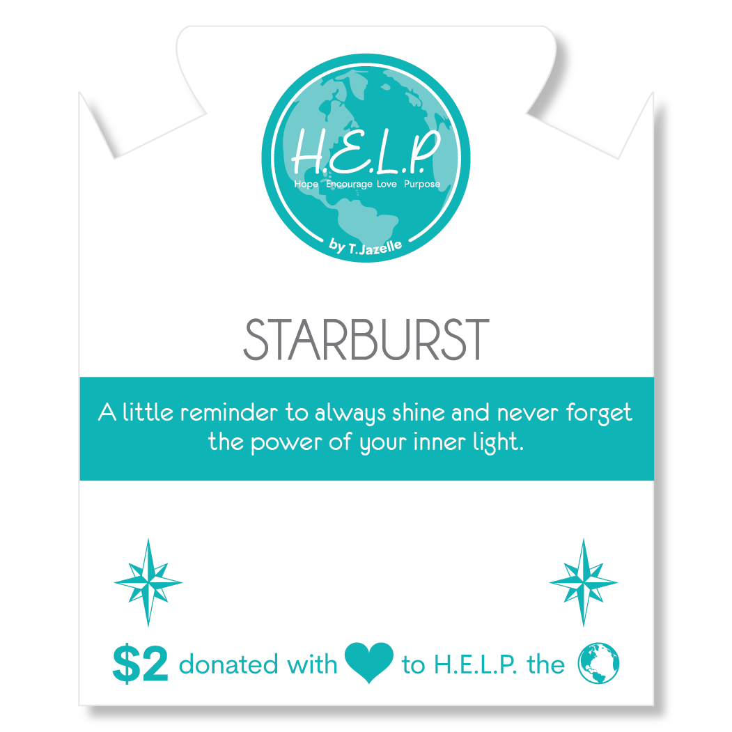 HELP by TJ Starburst Charm with Azure Blue Jade Charity Bracelet