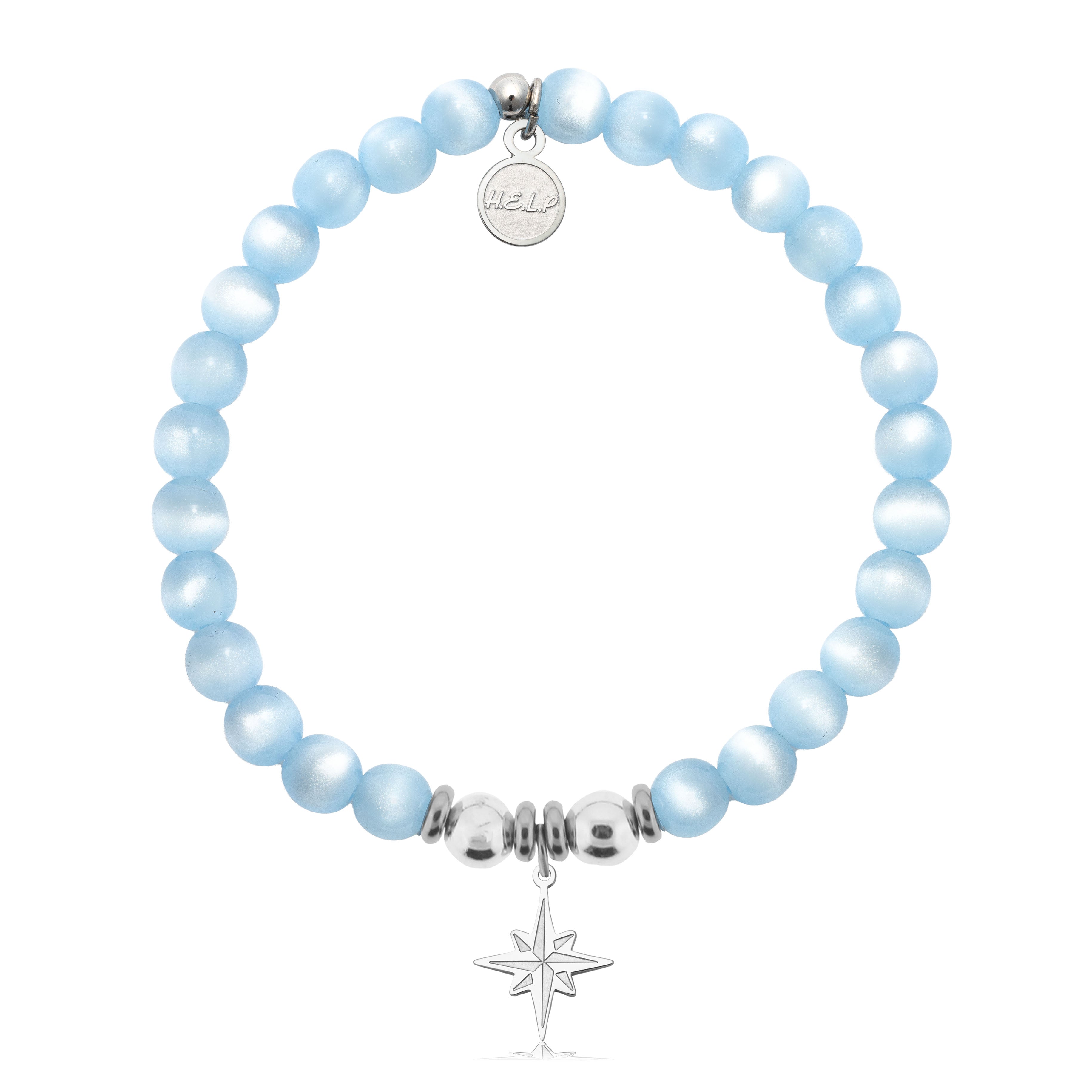 HELP by TJ Starburst Charm with Blue Selenite Charity Bracelet