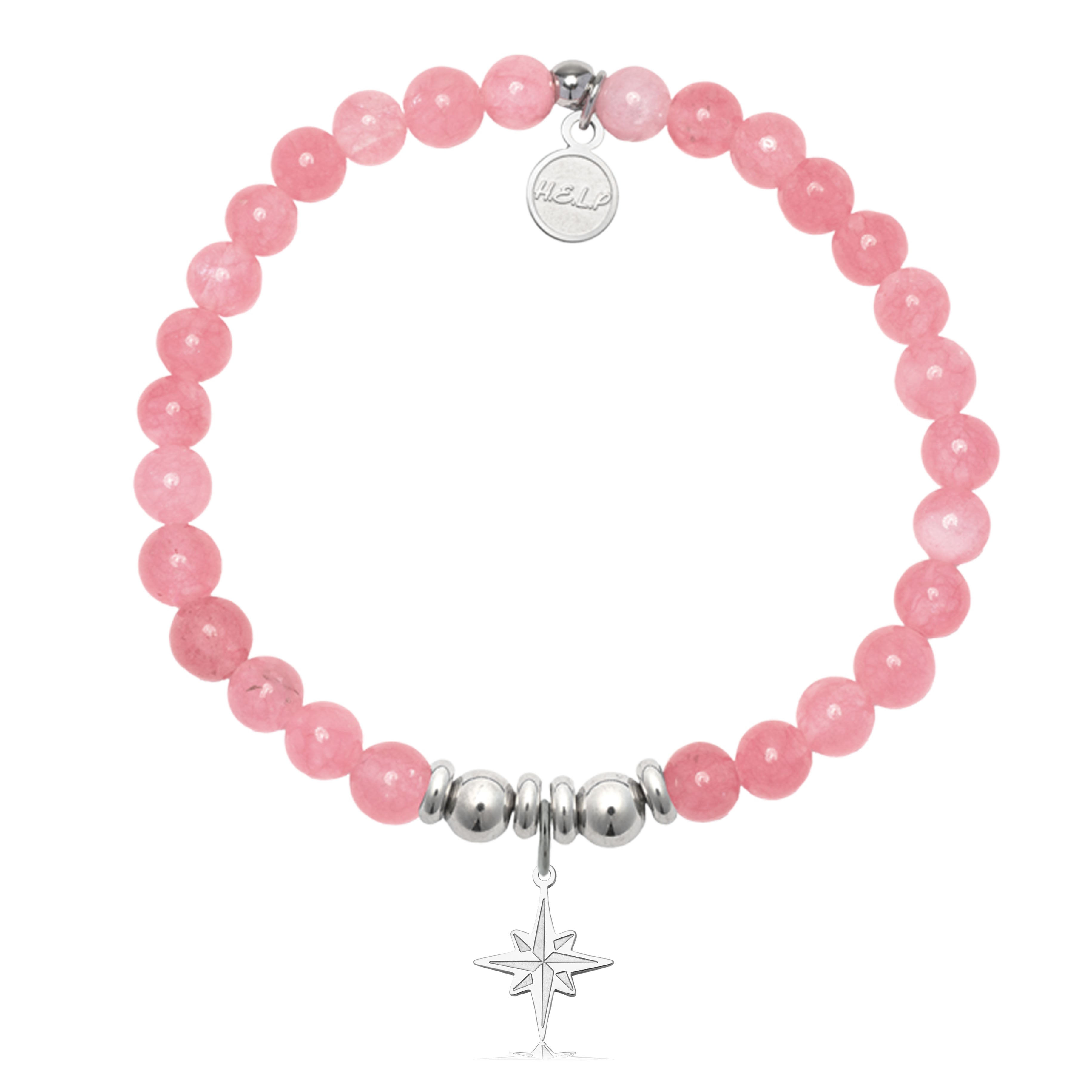 HELP by TJ Starburst Charm with Cherry Jade Charity Bracelet