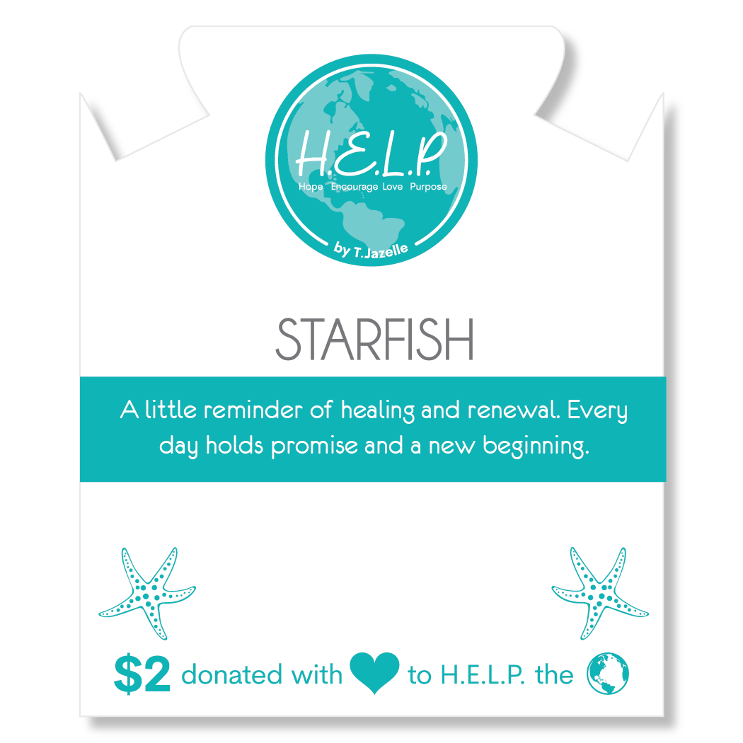 HELP by TJ Starfish Charm with Yellow Jade Charity Bracelet