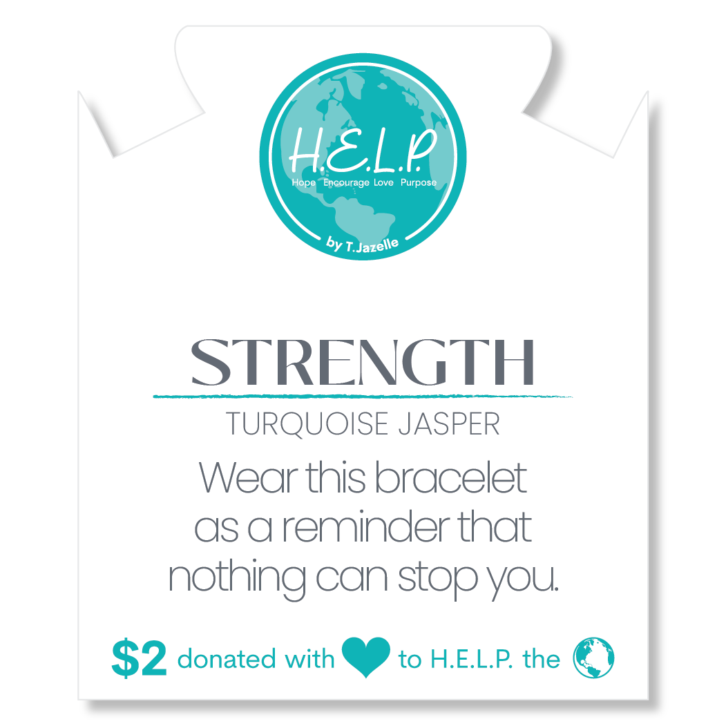 HELP by TJ Strength Stacker Bracelet with Turquoise Jasper Beads