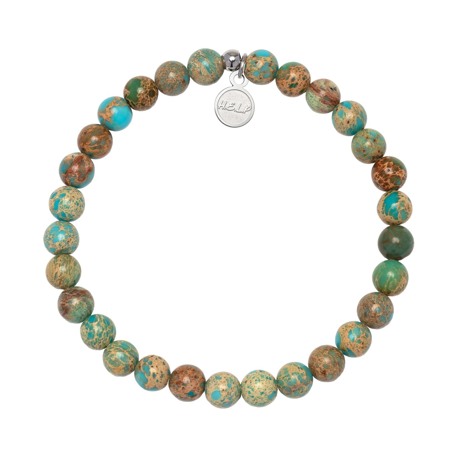 HELP by TJ Strength Stacker Bracelet with Turquoise Jasper Beads