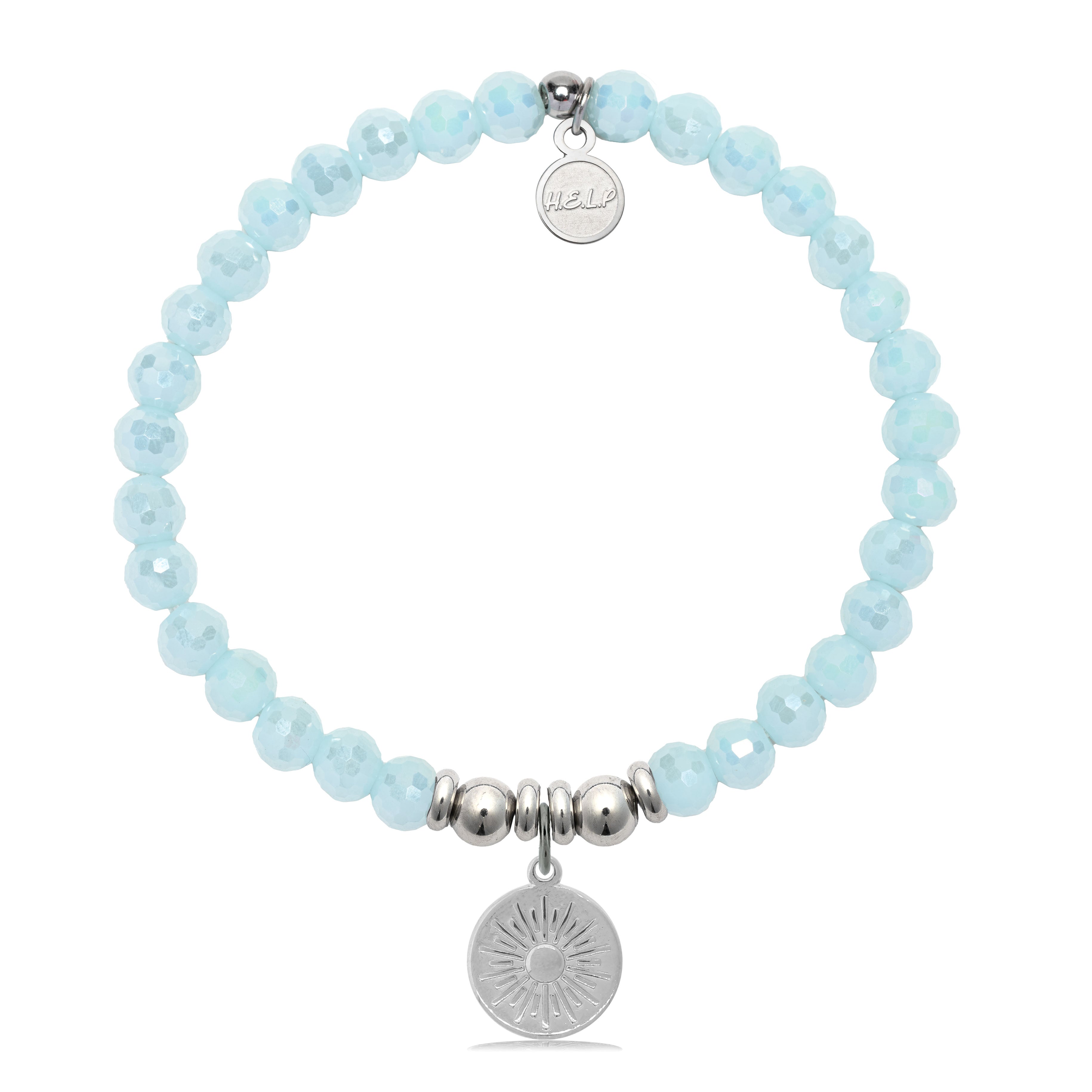 HELP by TJ Sunny Days Charm with Aqua Crystal Charity Bracelet