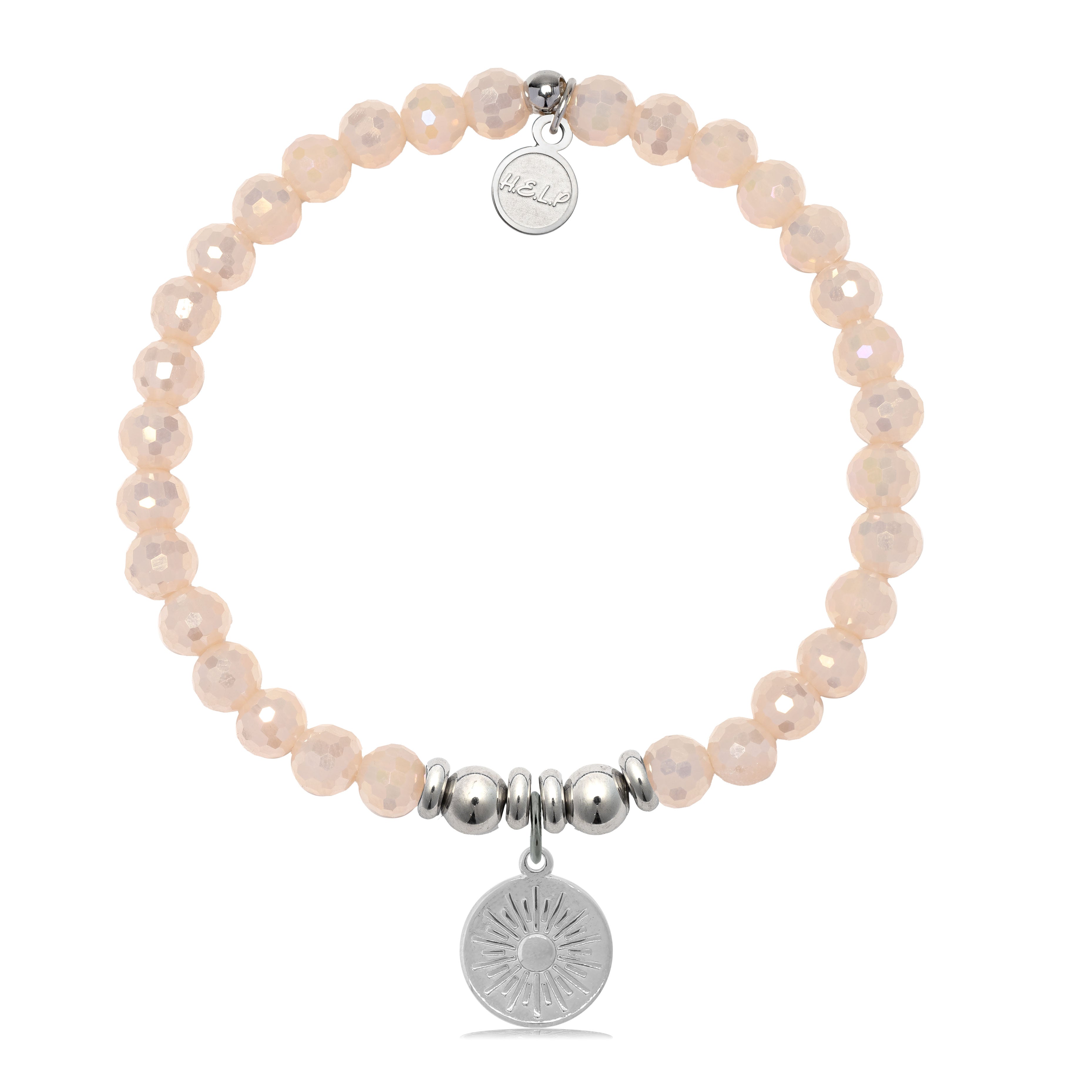 HELP by TJ Sunny Days Charm with Beige Crystal Charity Bracelet