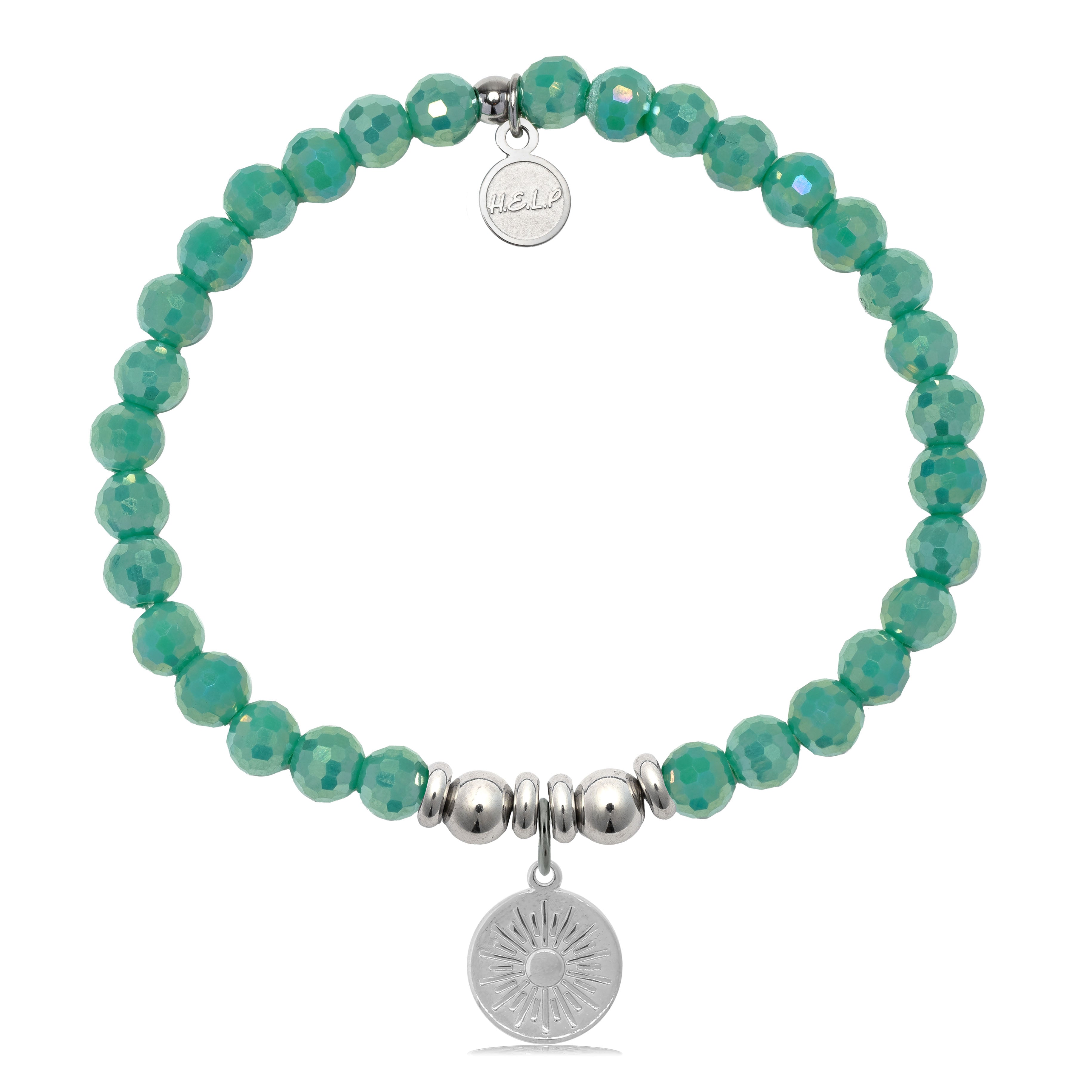 HELP by TJ Sunny Days Charm with Green Crystal Charity Bracelet