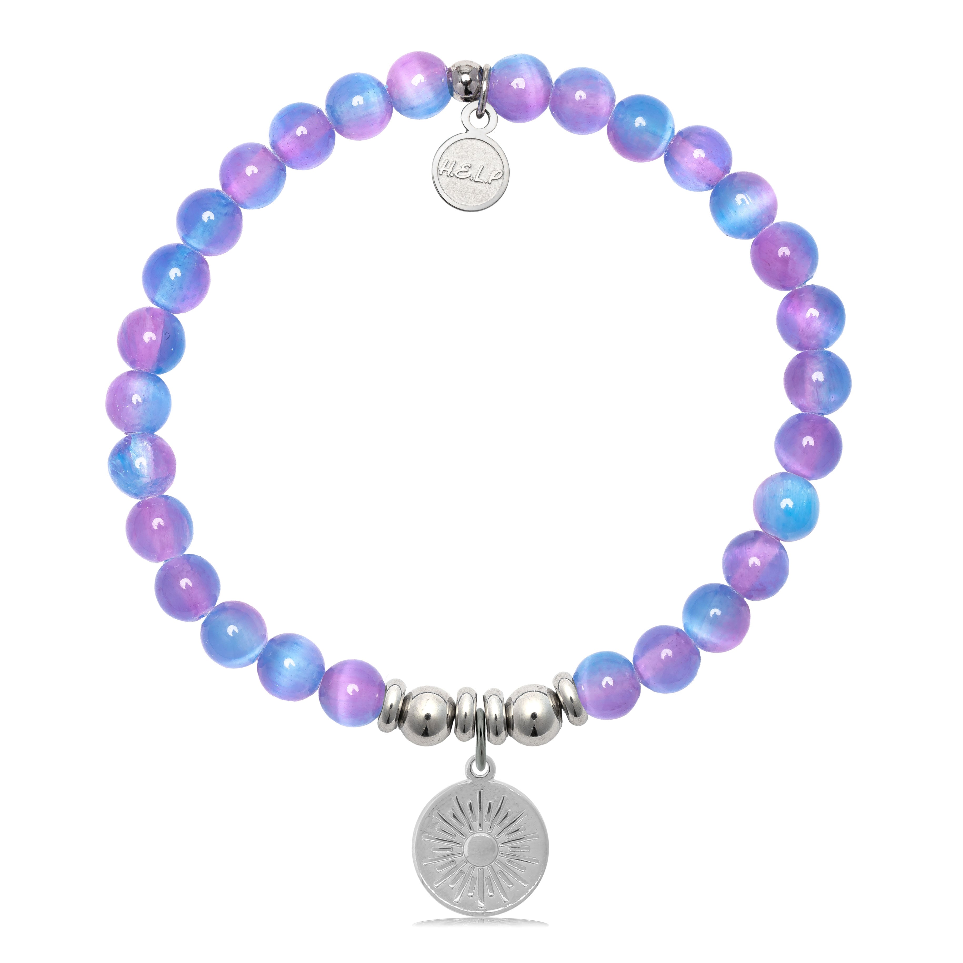 HELP by TJ Sunny Days Charm with Periwinkle Selenite Charity Bracelet