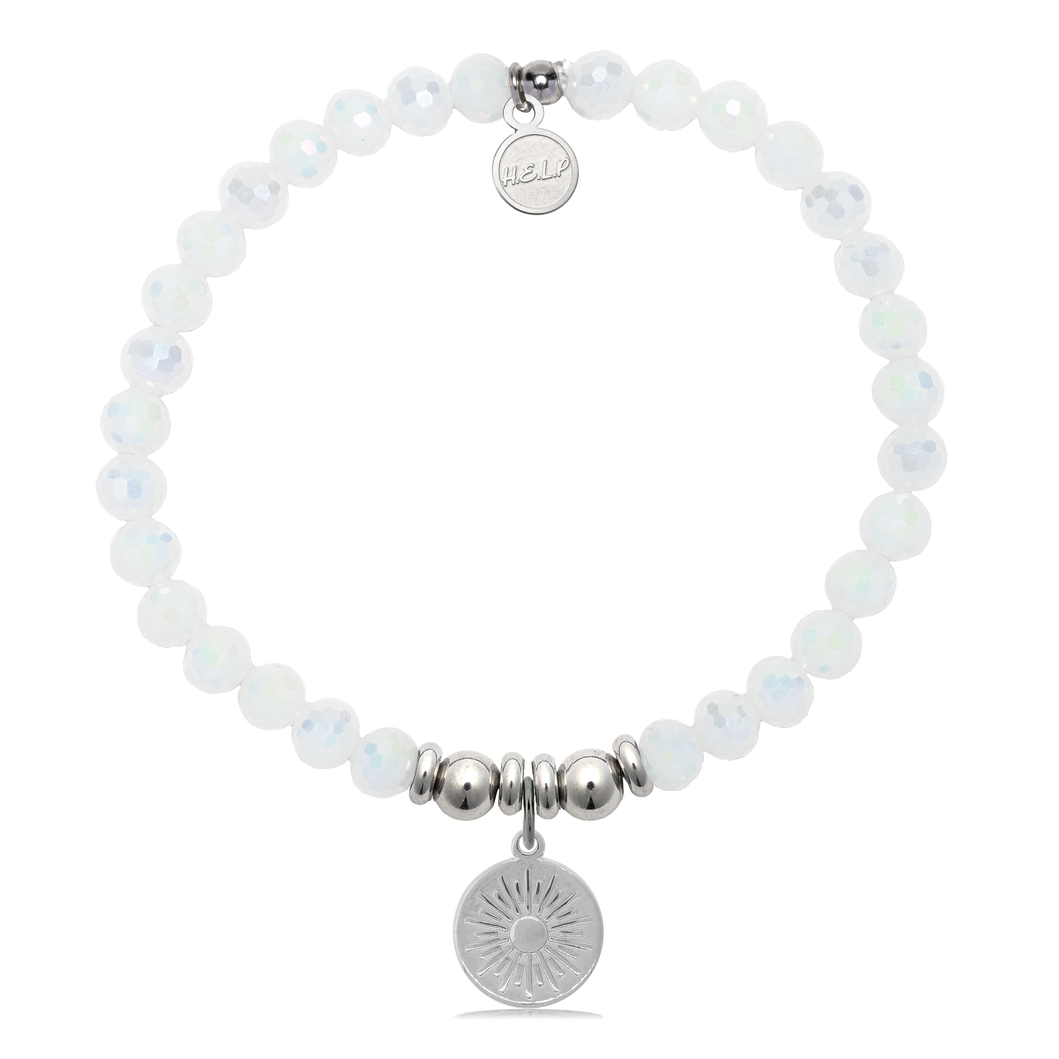 HELP by TJ Sunny Days Charm with White Crystal Charity Bracelet