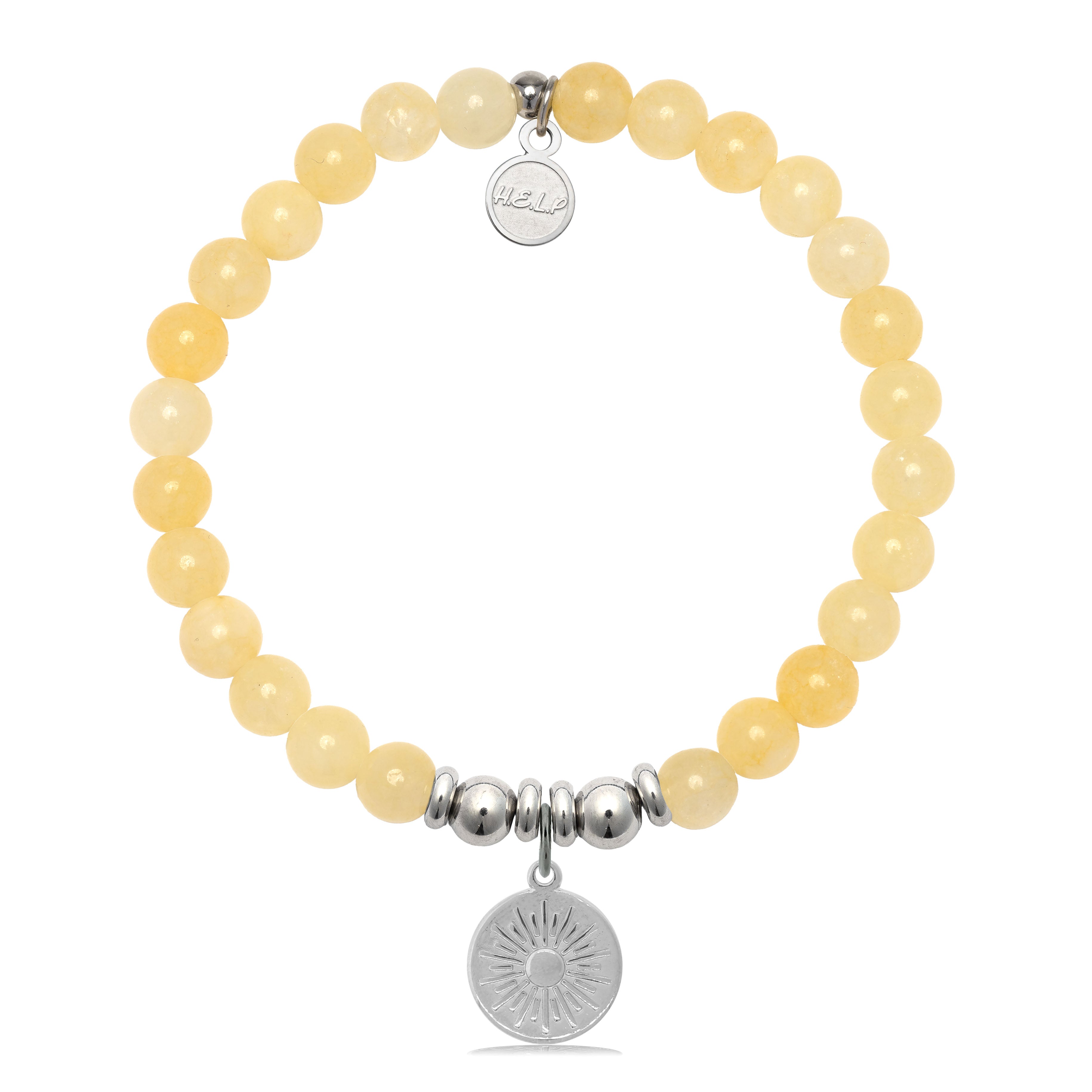 HELP by TJ Sunny Days Charm with Yellow Jade Charity Bracelet