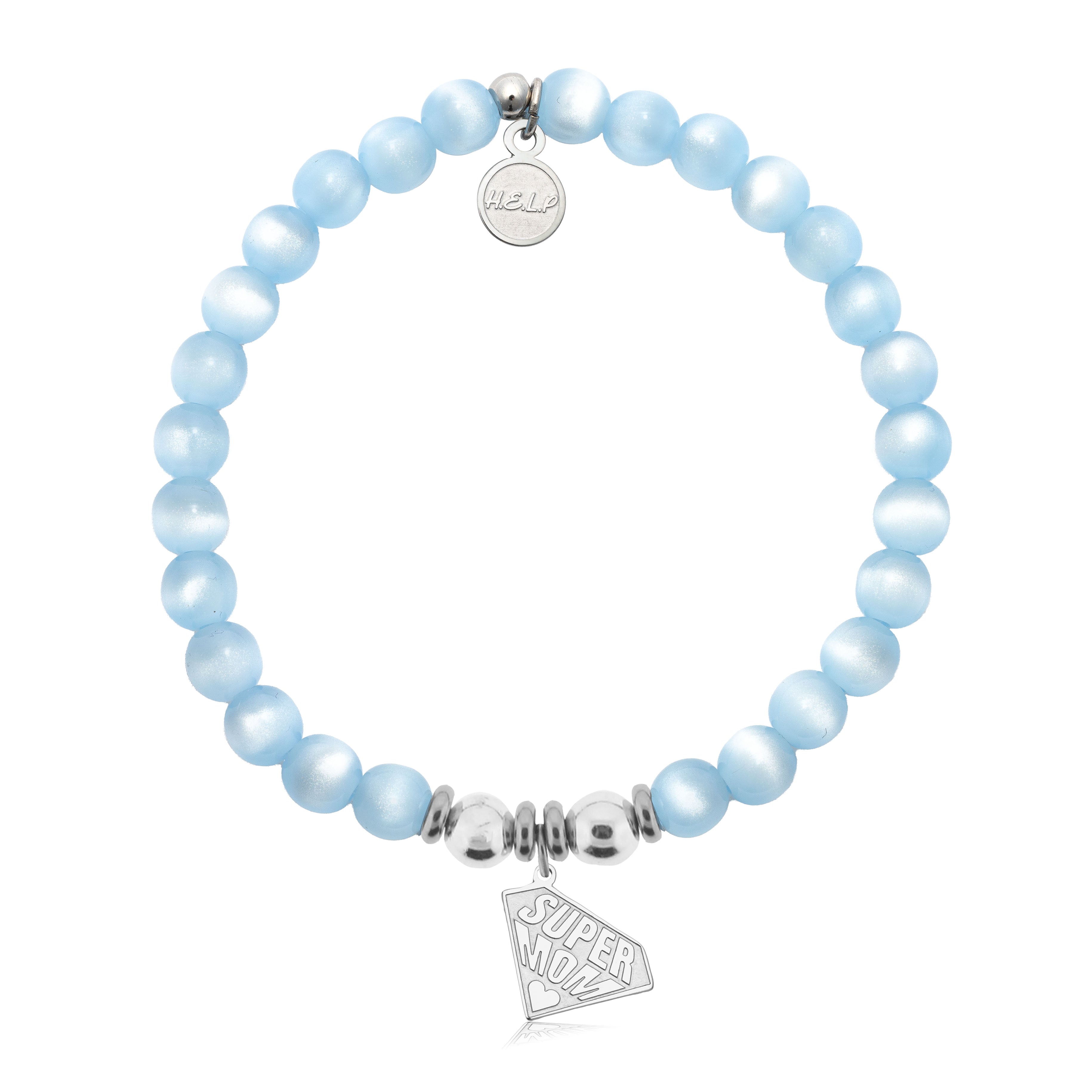 HELP by TJ Super Mom Charm with Blue Selenite Charity Bracelet