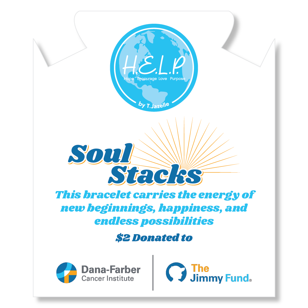 HELP by TJ The Jimmy Fund Charity Bracelet: Gold with Yellow Jade Charity Soul Stacker