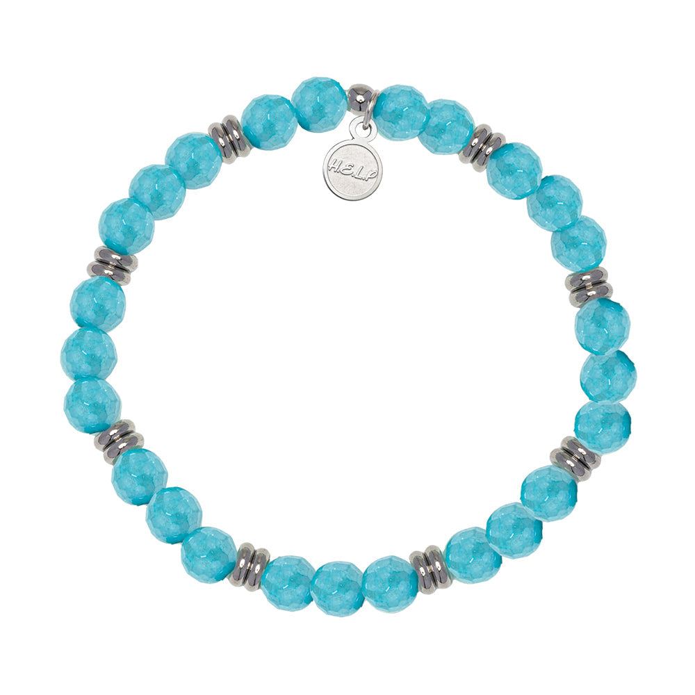 HELP by TJ The Jimmy Fund Charity Bracelet: Silver with Blue Amazonite Charity Soul Stacker