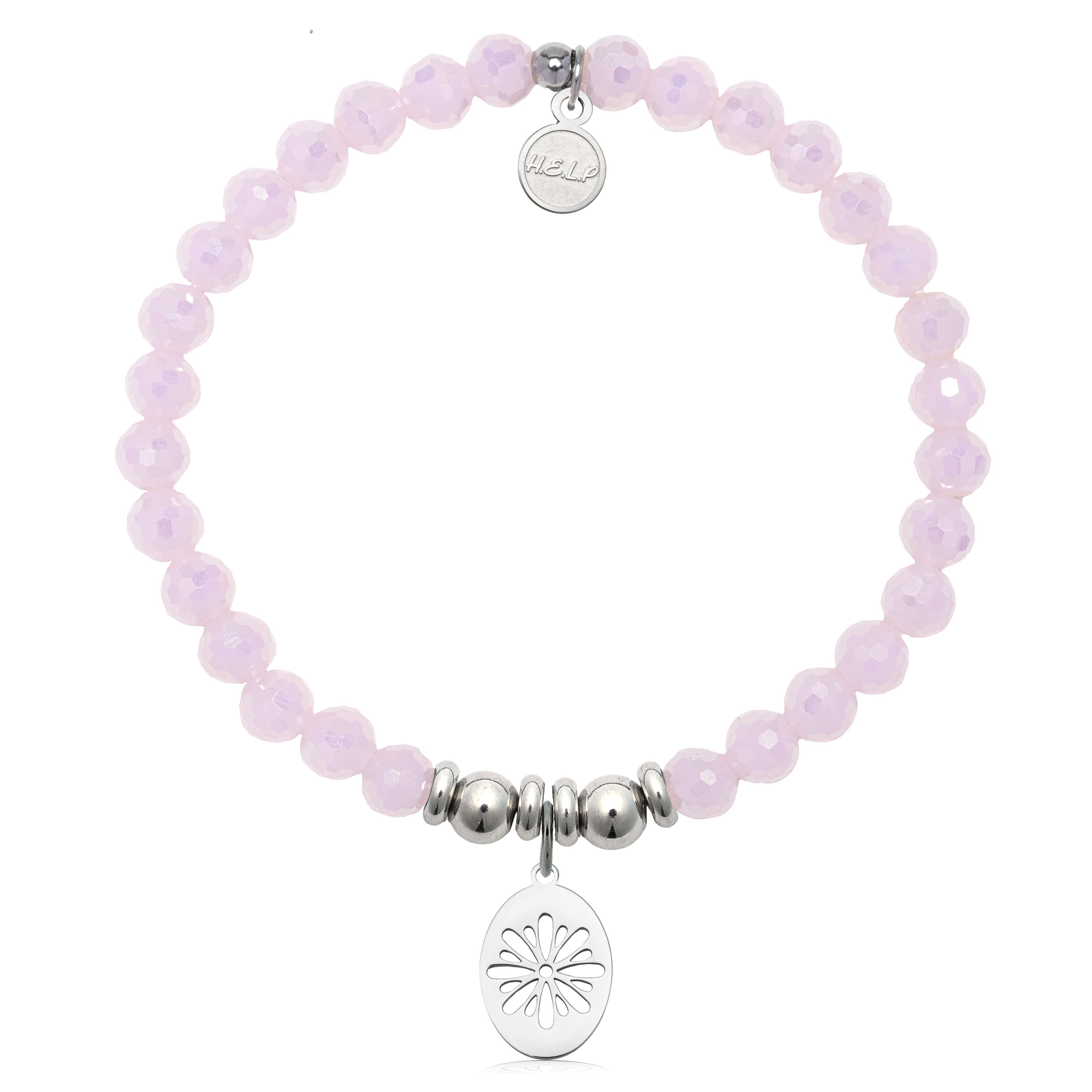 HELP by TJ Thinking of You Charm with Pink Crystal Charity Bracelet