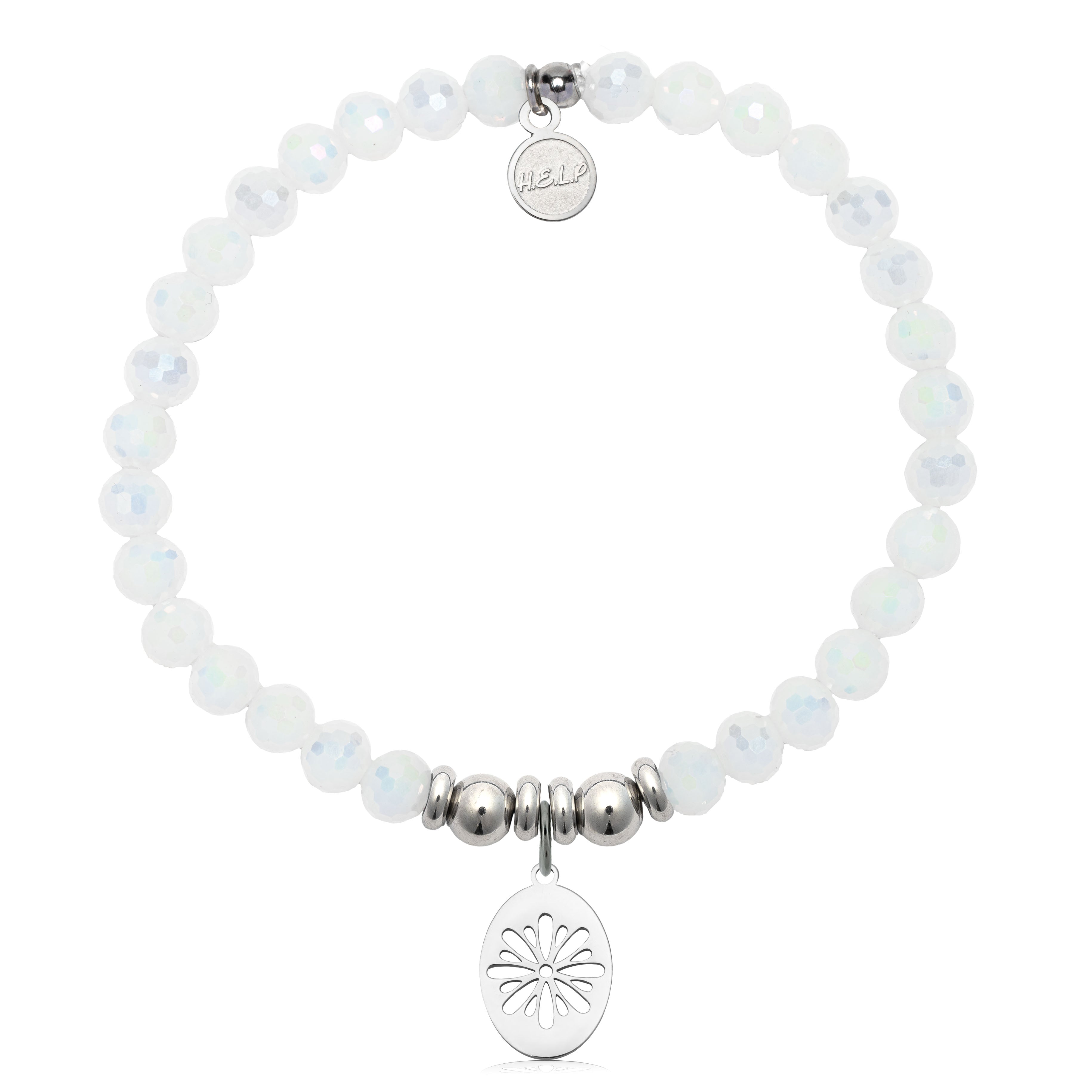 HELP by TJ Thinking of You Charm with White Crystal Charity Bracelet