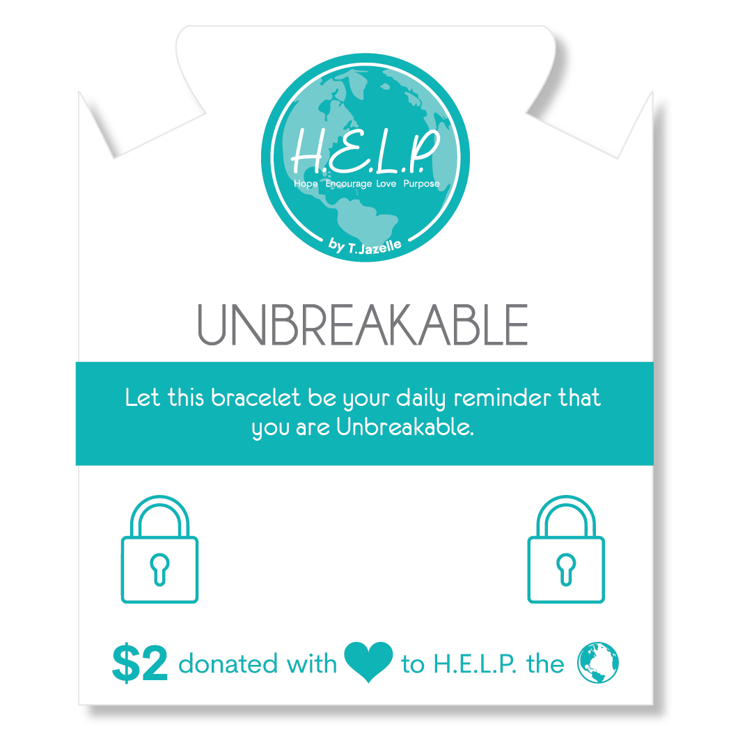 HELP by TJ Unbreakable Charm with White Crystal Charity Bracelet