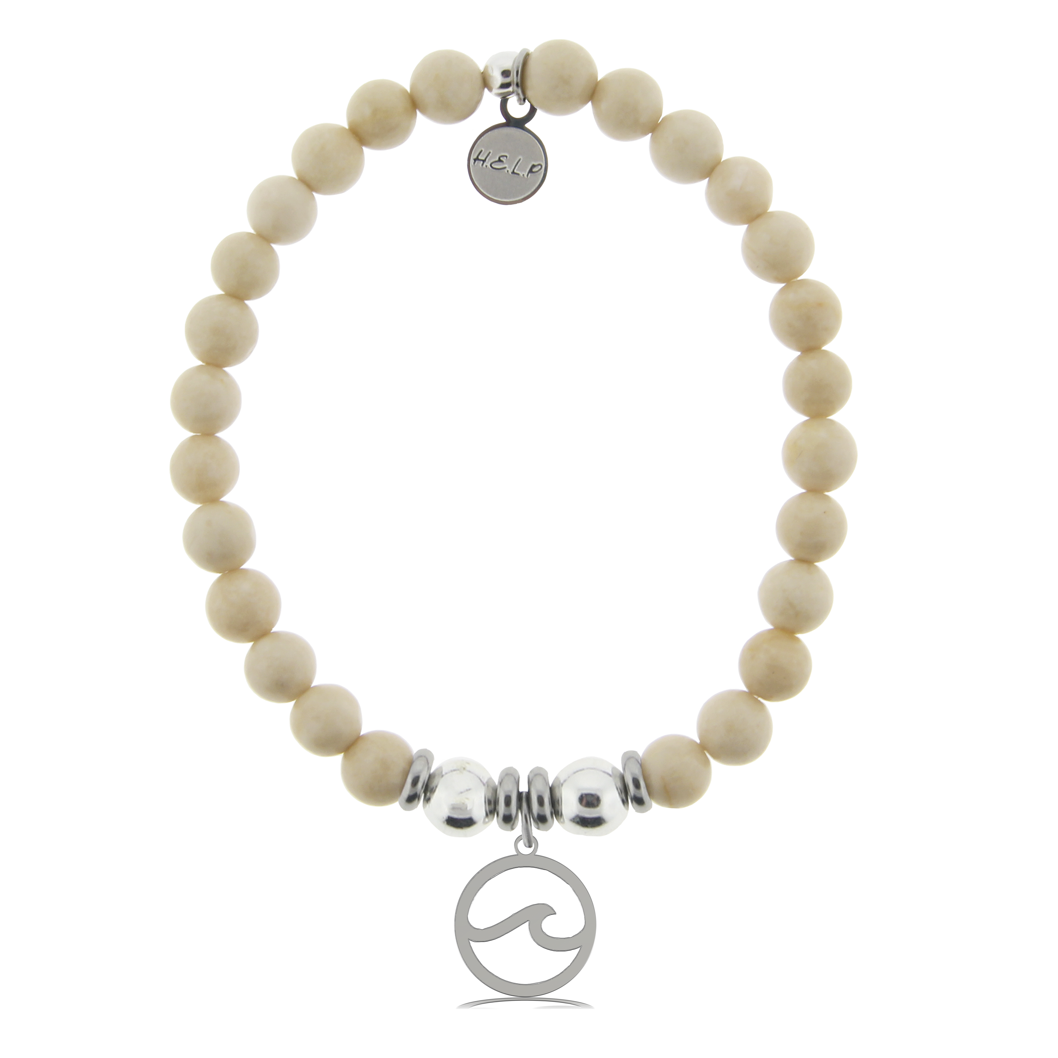 HELP by TJ Waves Cutout Charm with Riverstone Charity Bracelet
