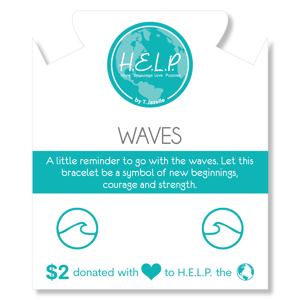 HELP by TJ Waves Cutout Charm with Zebra Jade Charity Bracelet