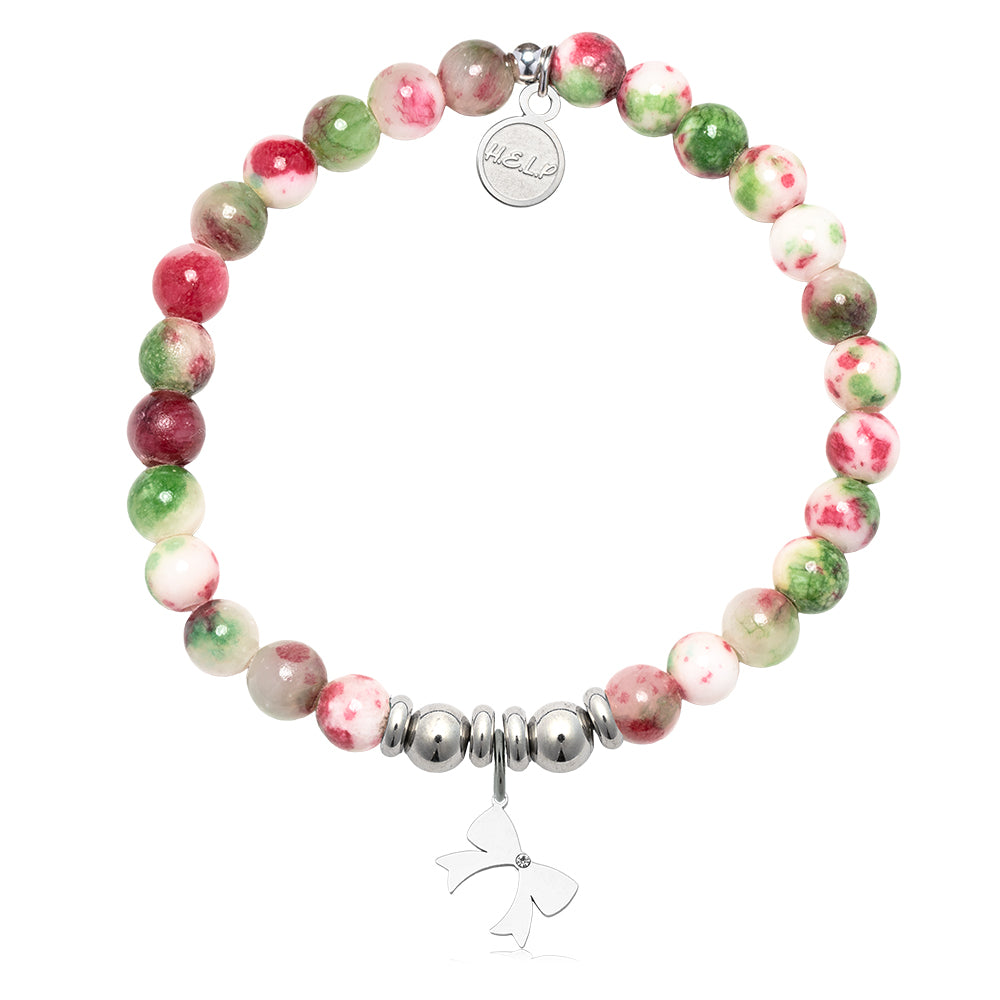 HELP by TJ You Are A Gift Charm with Holiday Jade Charity Bracelet
