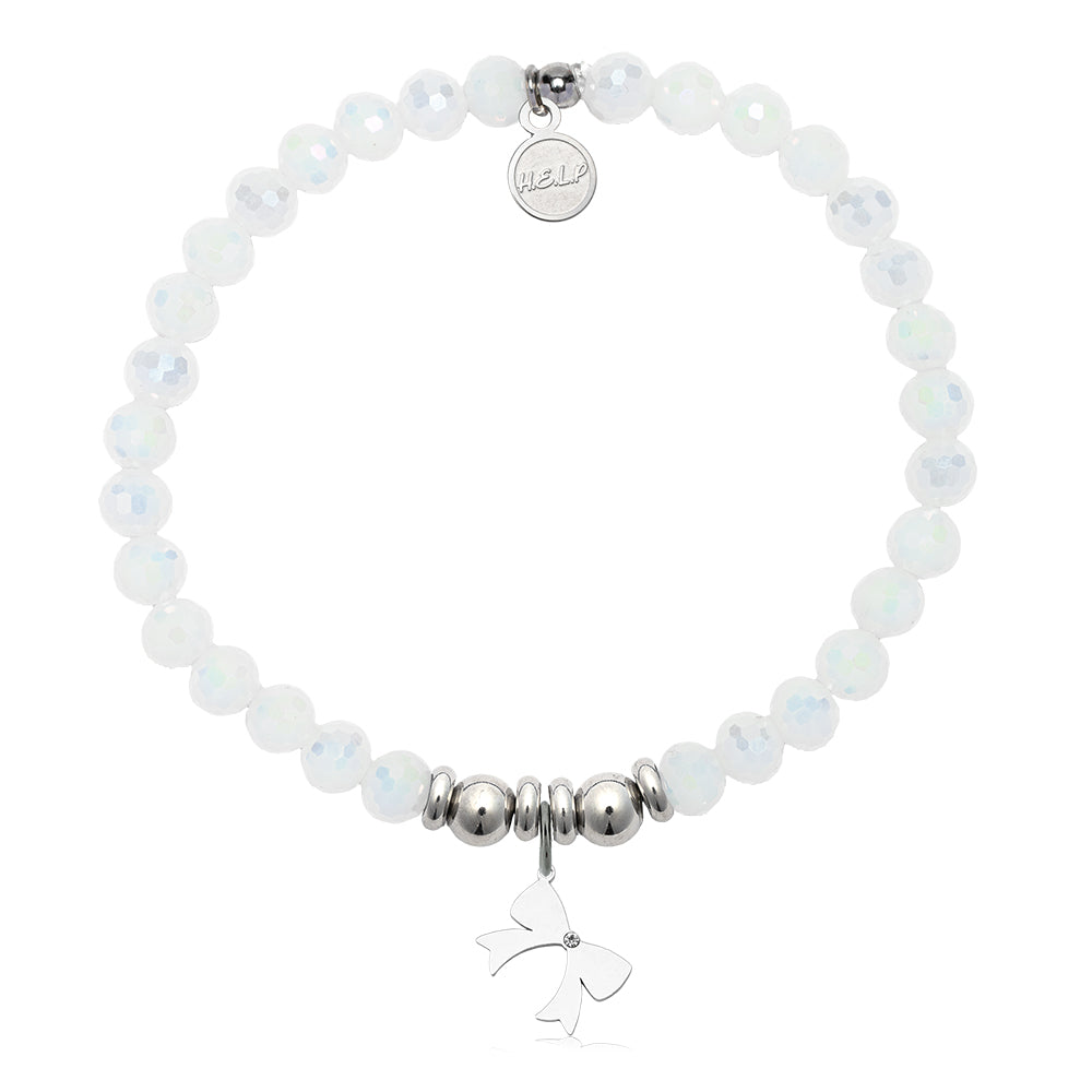 HELP by TJ You Are A Gift Charm with White Crystal Charity Bracelet