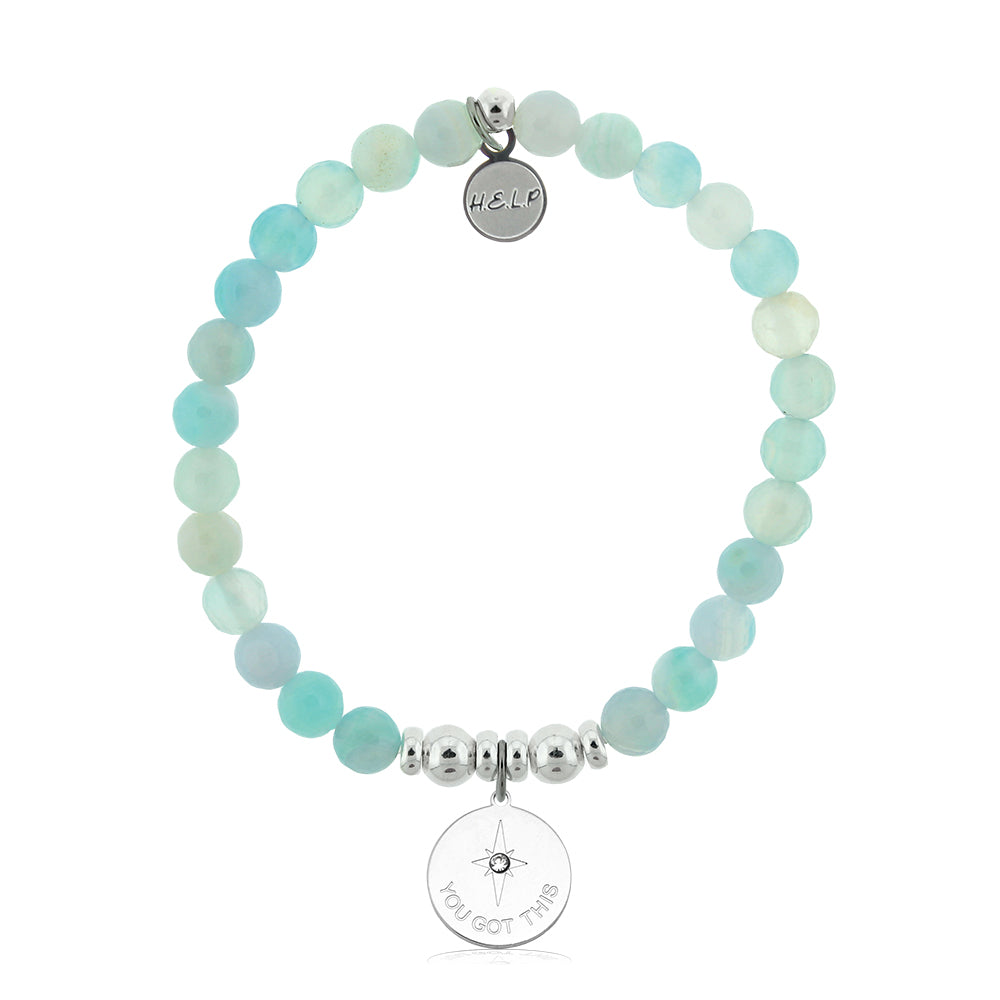 HELP by TJ You Got This Charm with Light Blue Agate Charity Bracelet