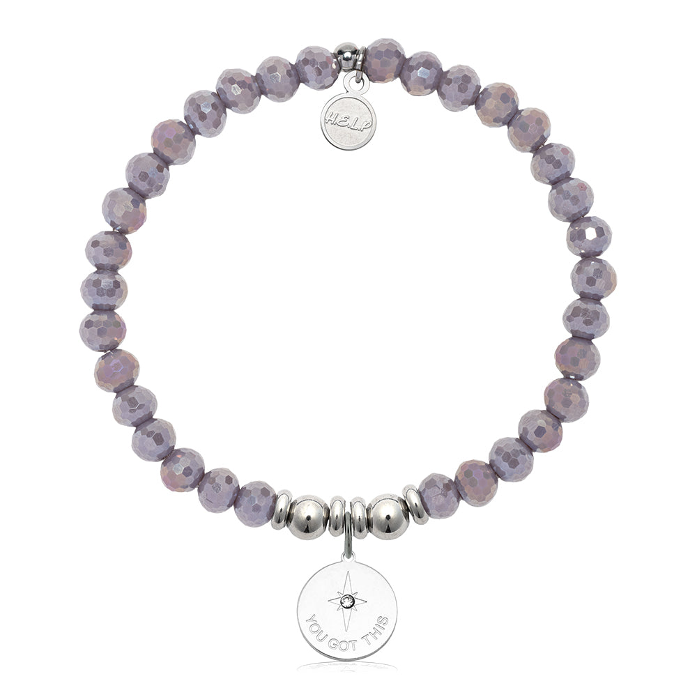 HELP by TJ You Got This Charm with Purple Crystal Charity Bracelet