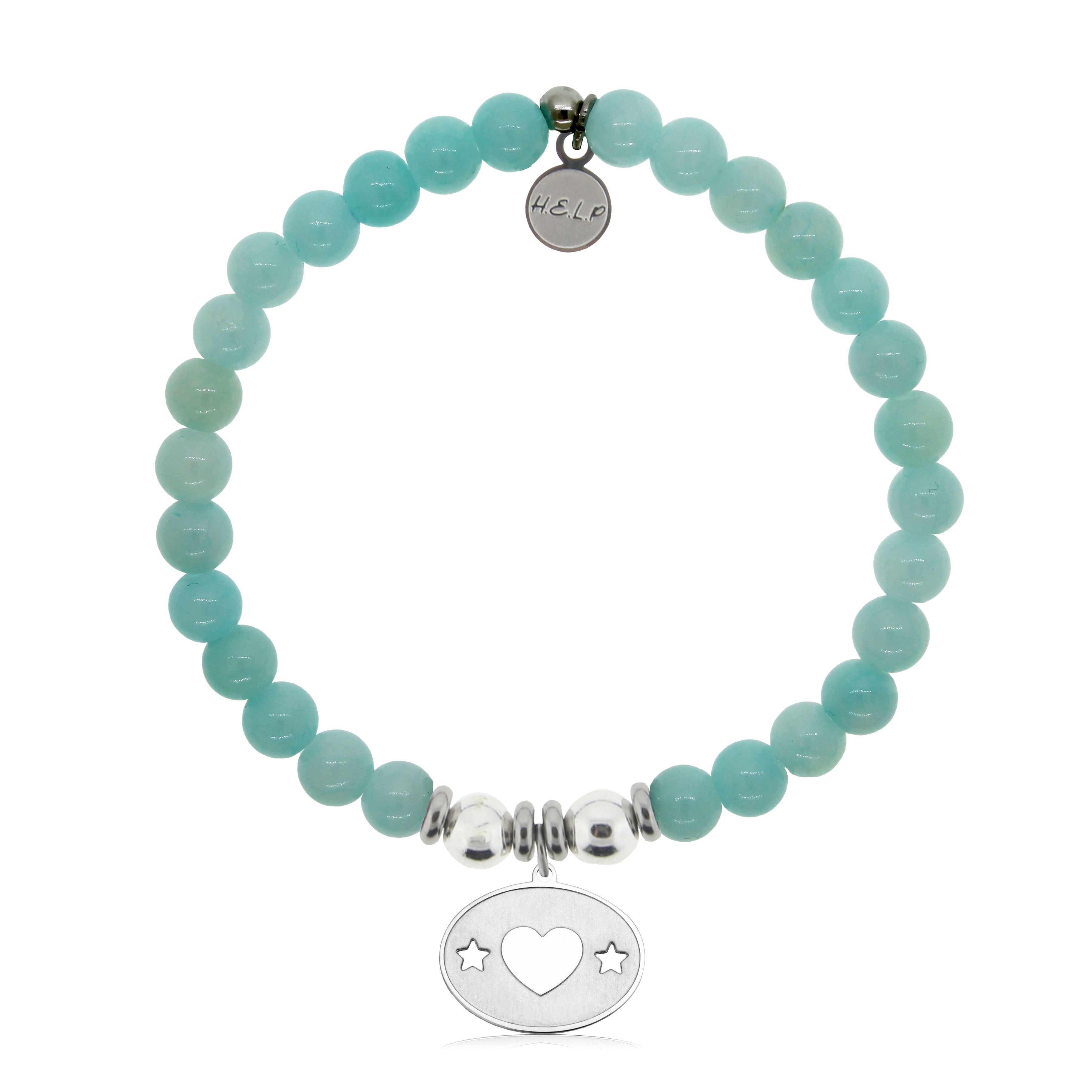 HELP by TJ Your Special Day Charm with Baby Blue Quartz Charity Bracelet