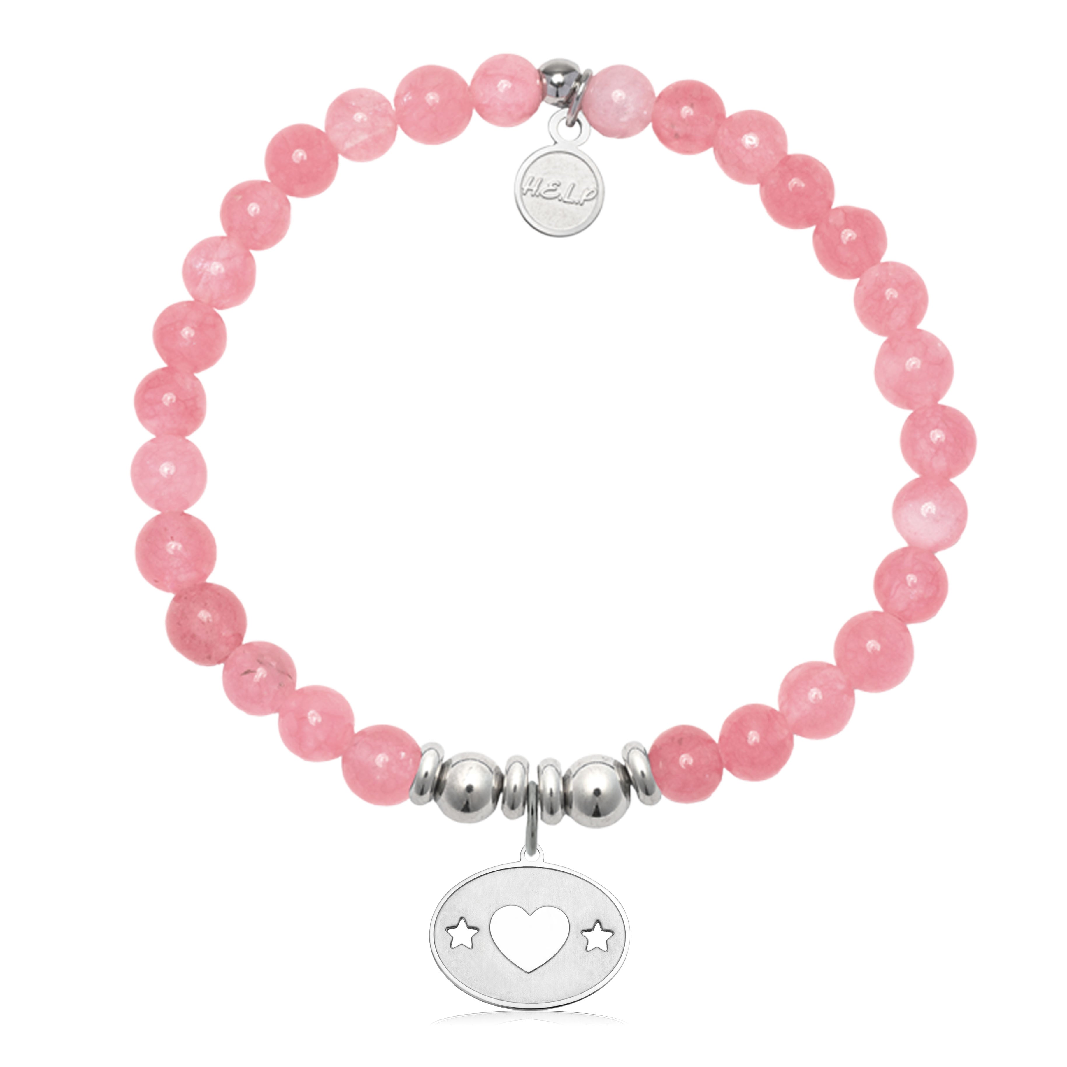 HELP by TJ Your Special Day Charm with Cherry Jade Charity Bracelet