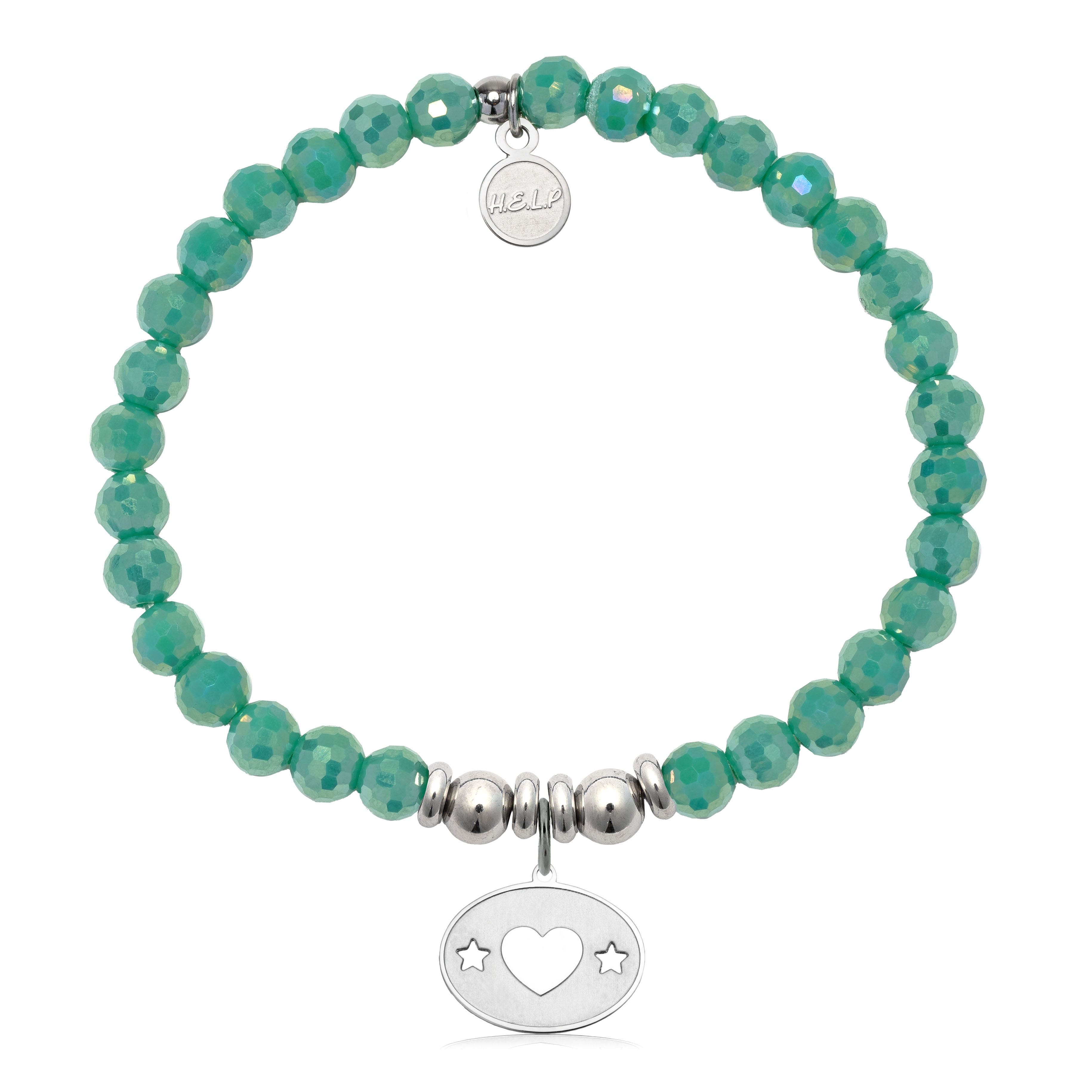 HELP by TJ Your Special Day Charm with Green Crystal Charity Bracelet