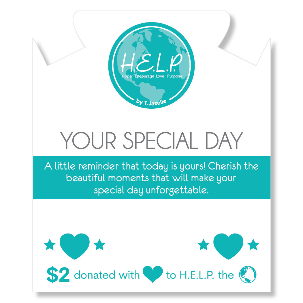 HELP by TJ Your Special Day Charm with Holiday Jade Charity Bracelet