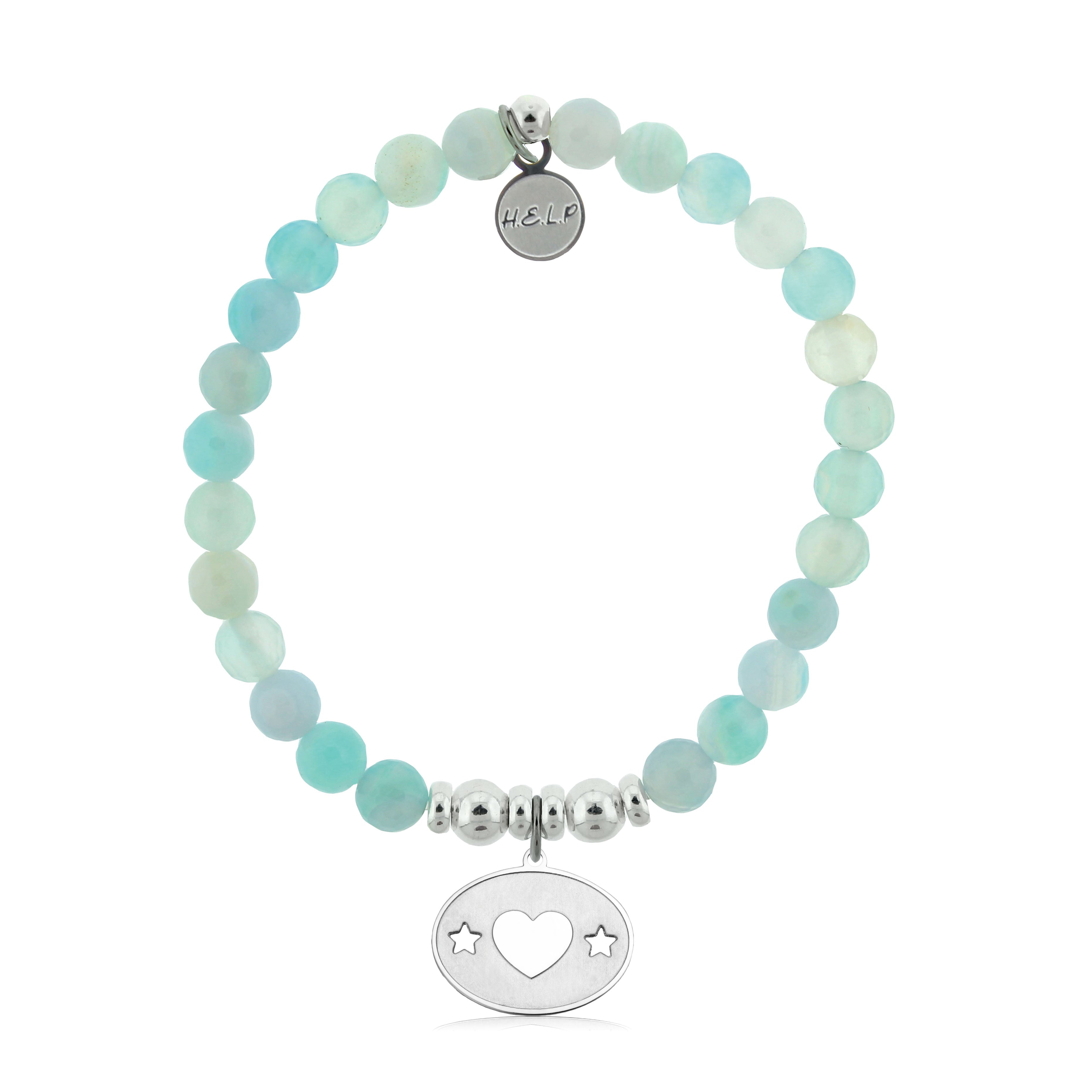 HELP by TJ Your Special Day Charm with Light Blue Agate Charity Bracelet
