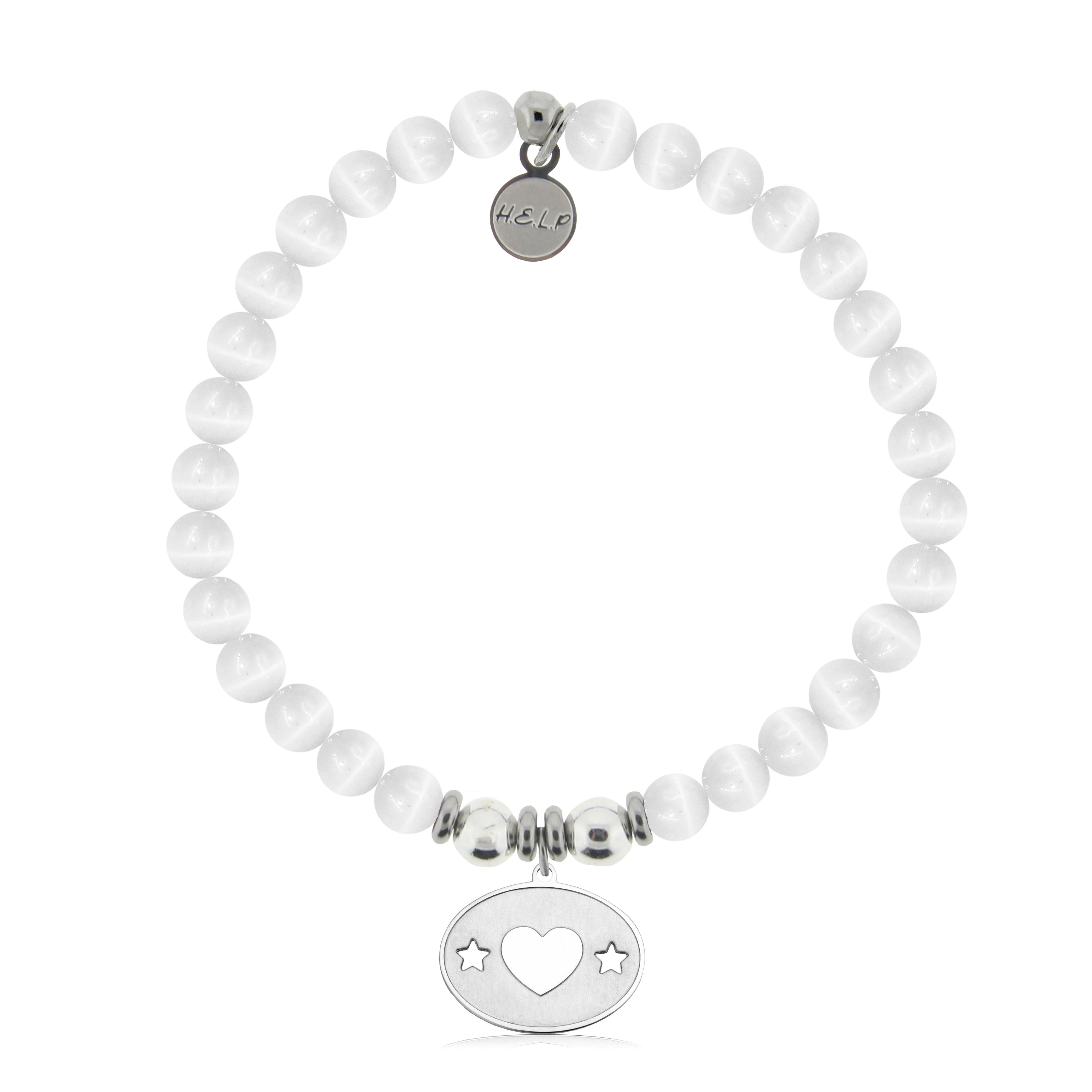 HELP by TJ Your Special Day Charm with White Cats Eye Charity Bracelet