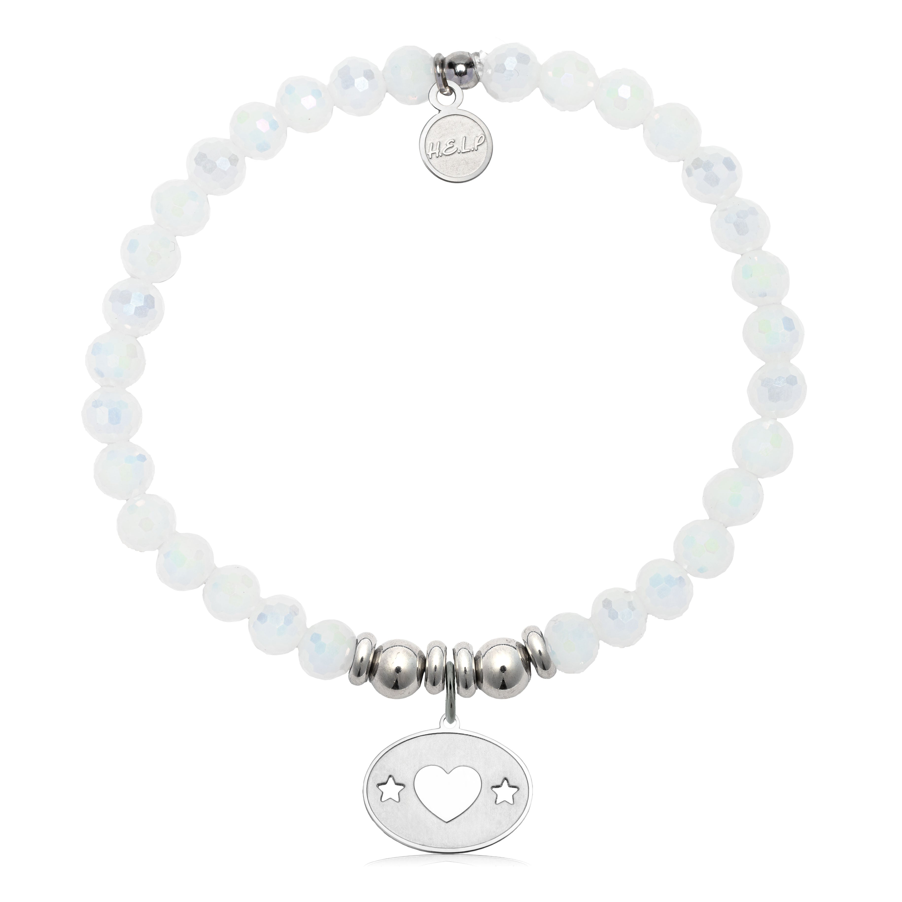 HELP by TJ Your Special Day Charm with White Crystal Charity Bracelet